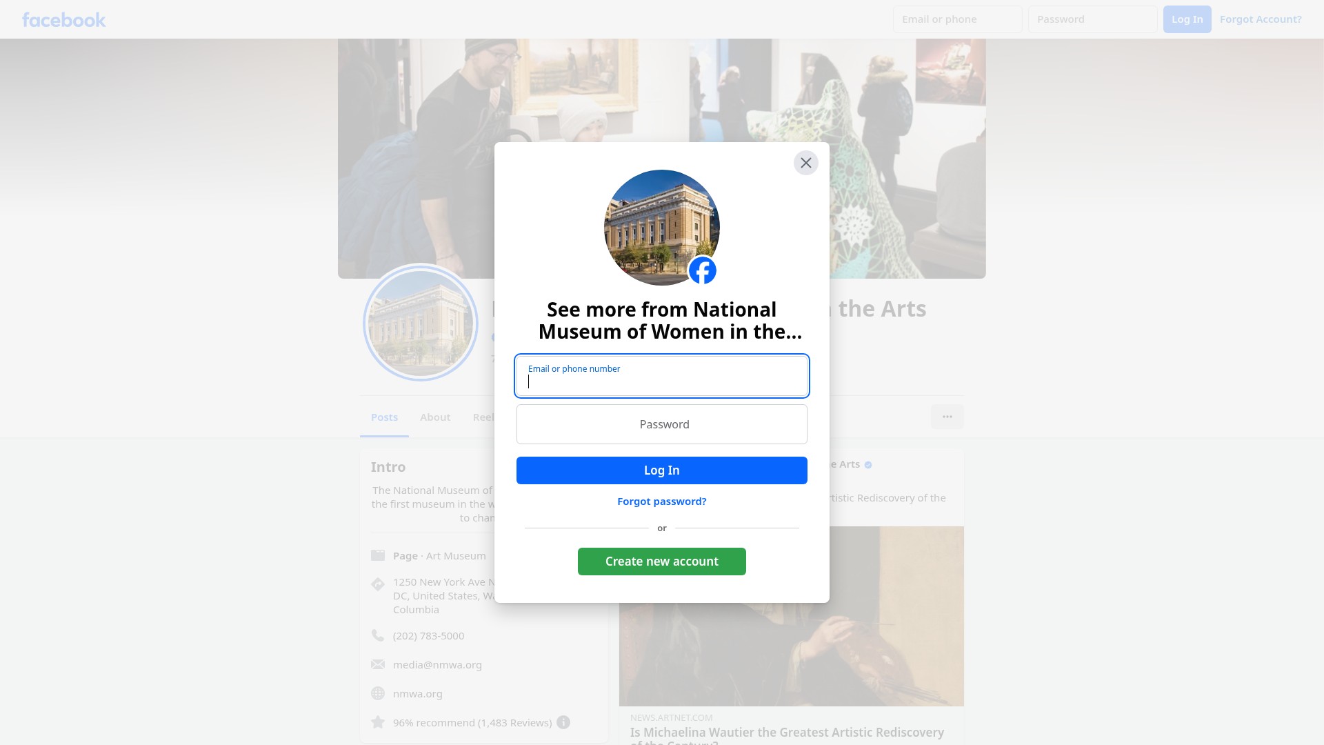Screenshot of nmwa.org