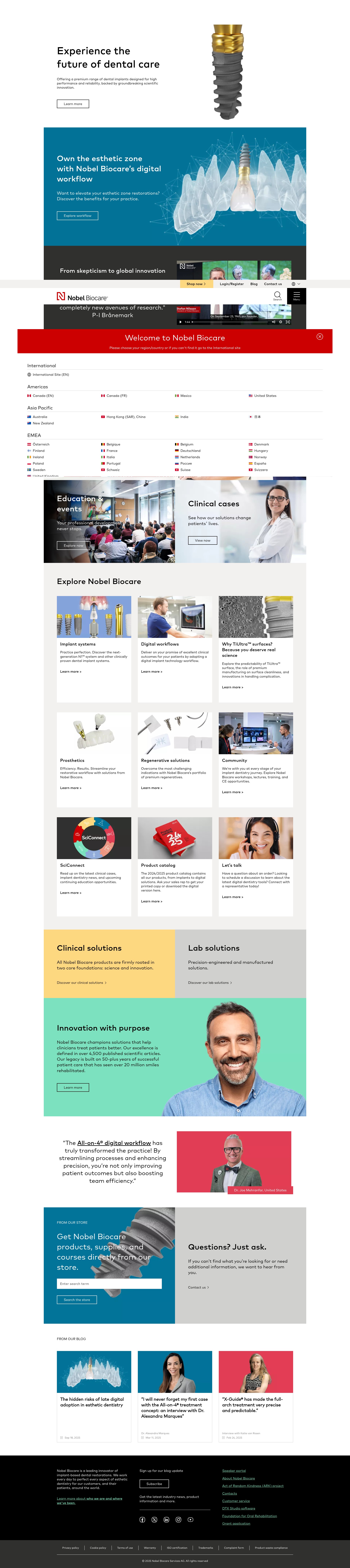 Screenshot of nobelbiocare.com