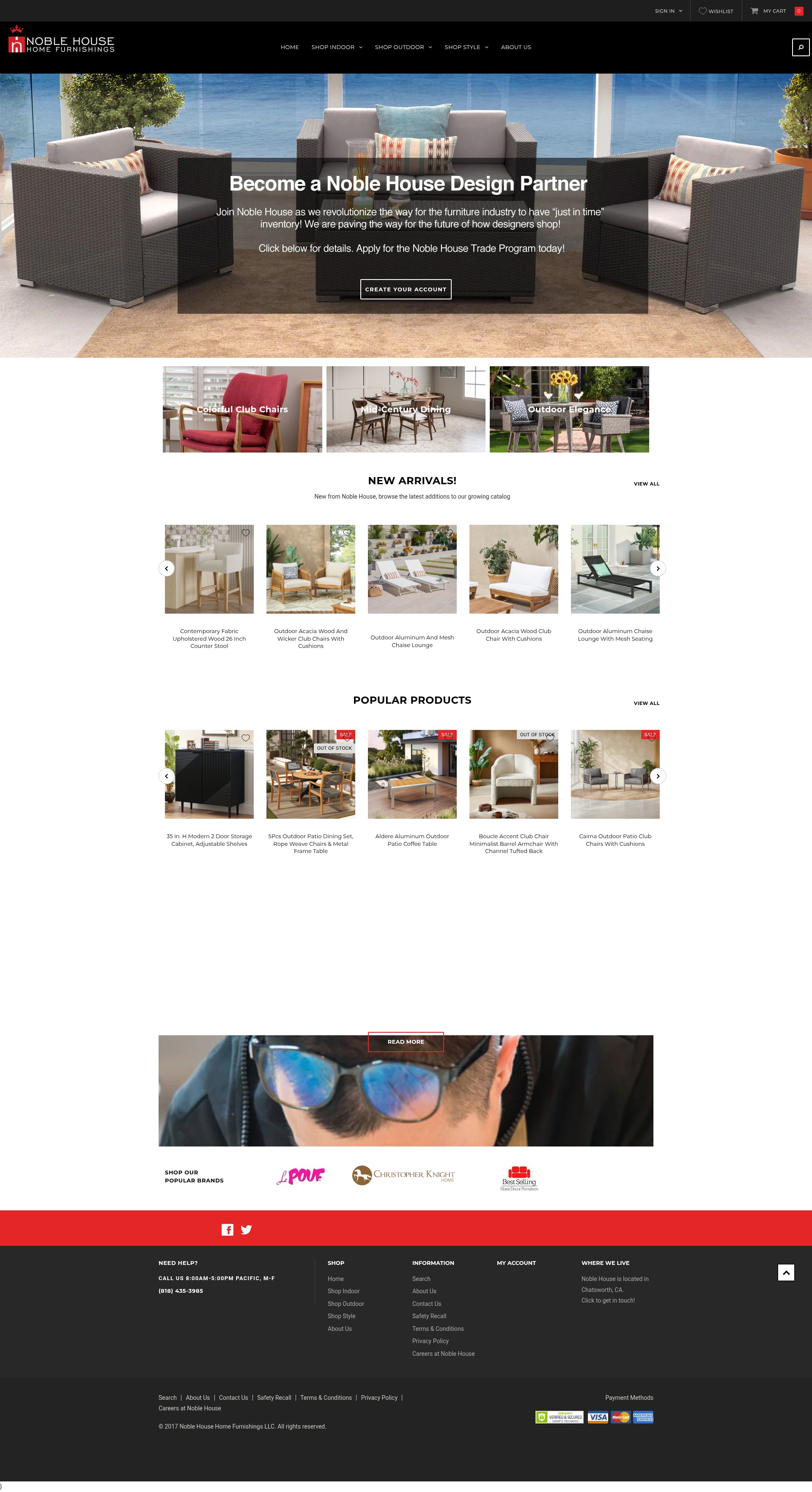 Screenshot of noblehousefurniture.com