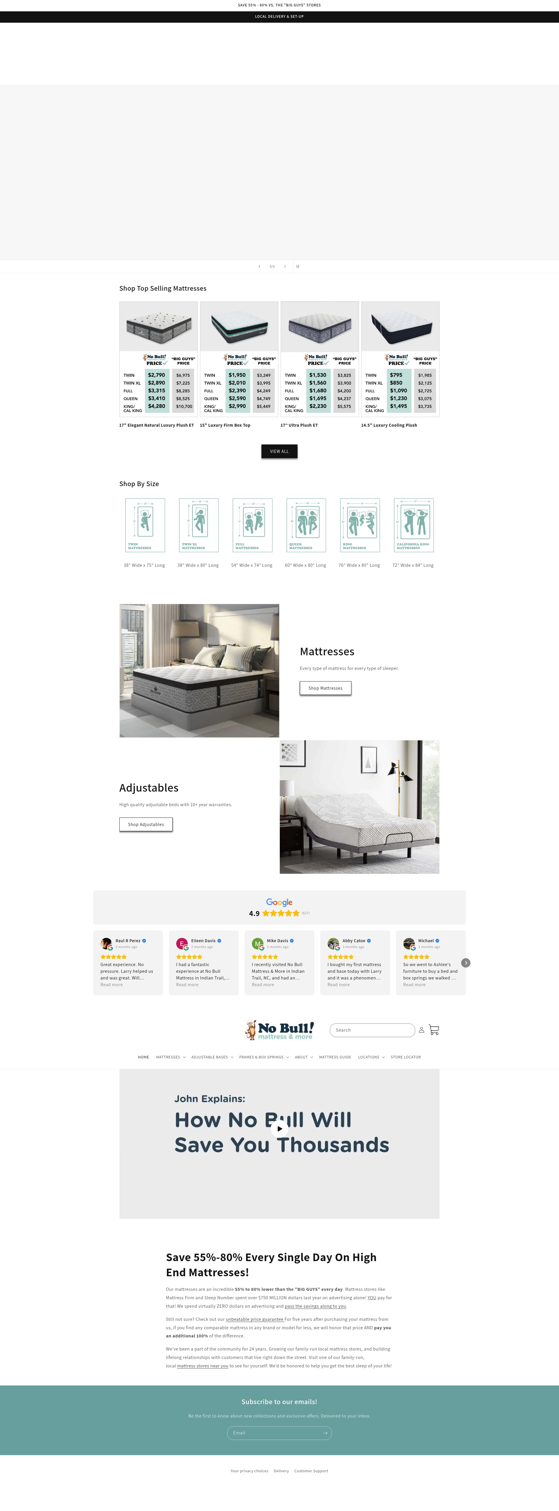 Screenshot of nobullmattress.com