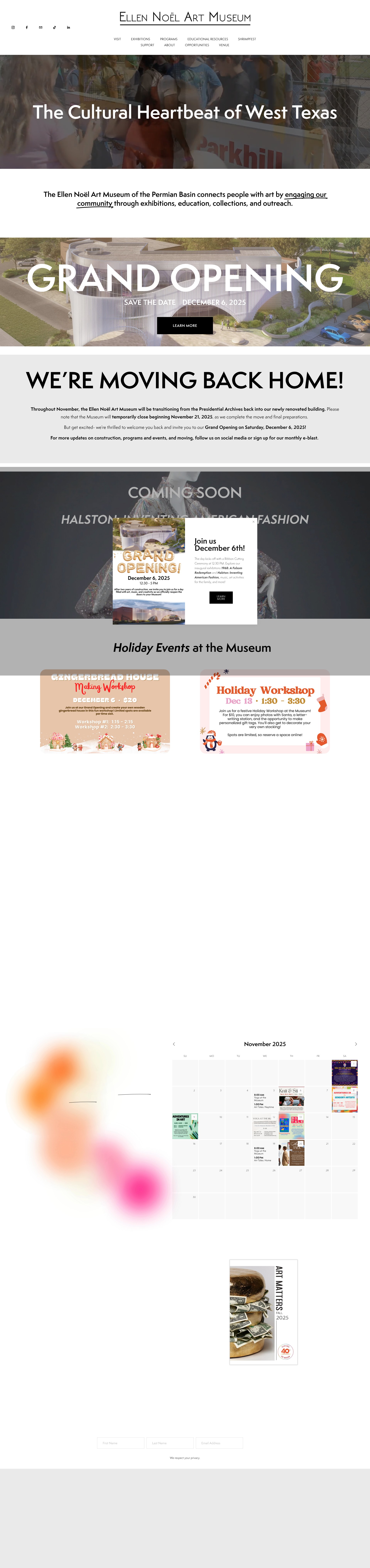 Screenshot of noelartmuseum.org