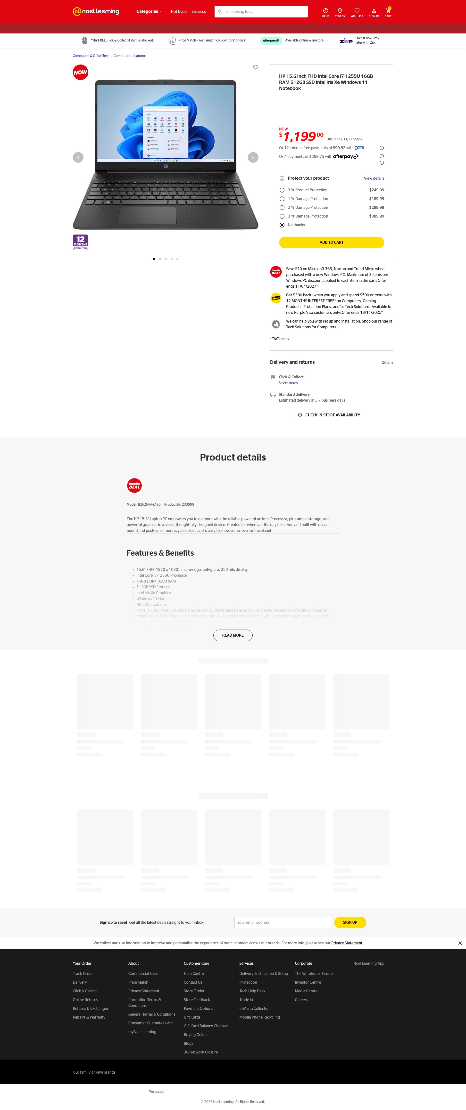 Screenshot of noelleeming.co.nz
