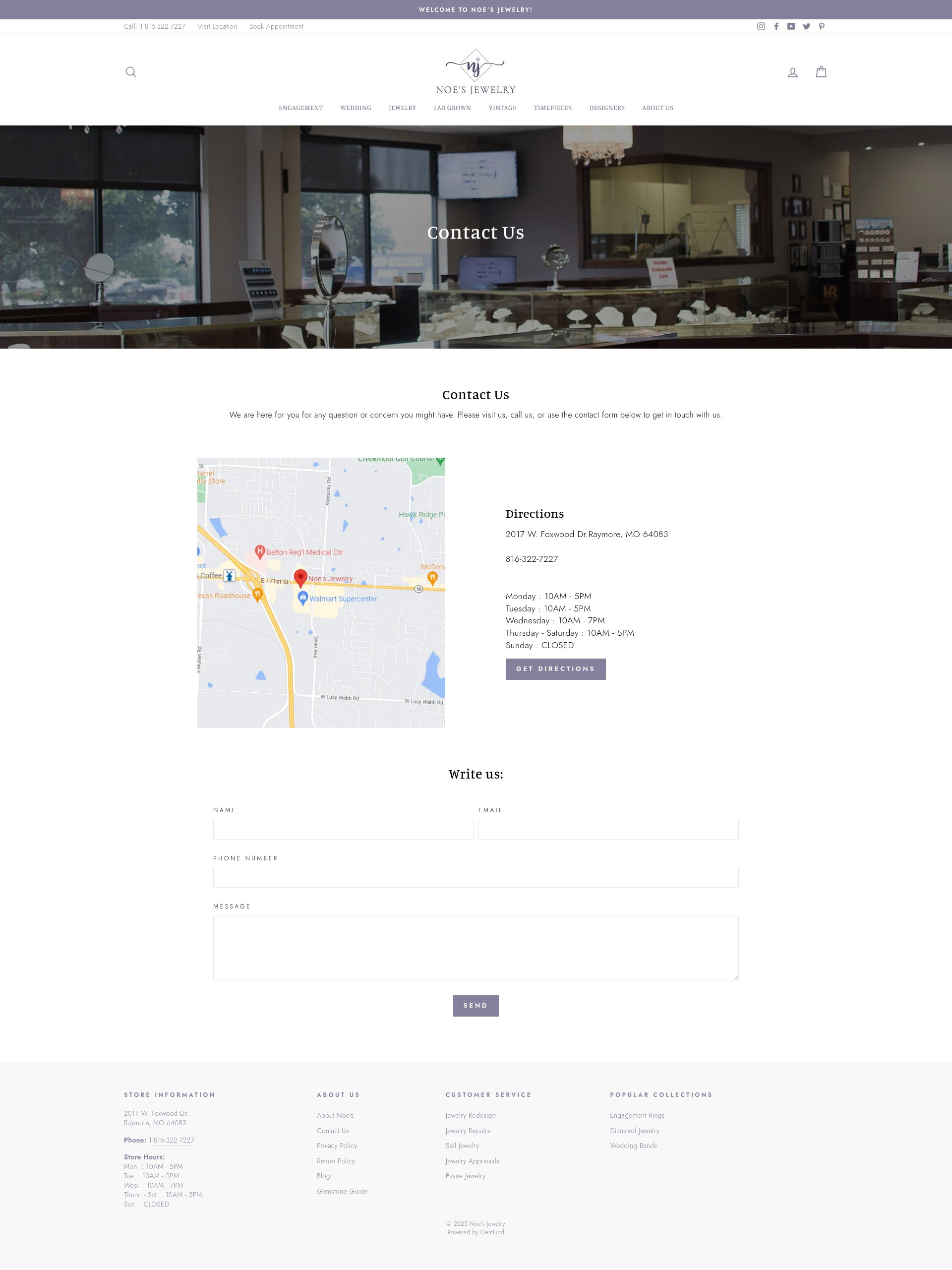 Screenshot of noesjewelry.com