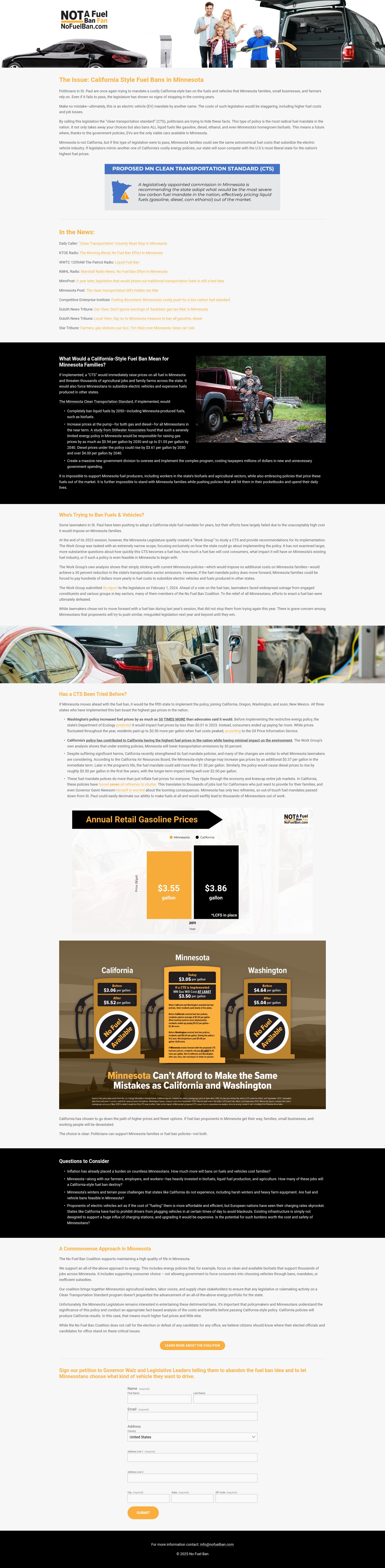 Screenshot of nofuelban.com