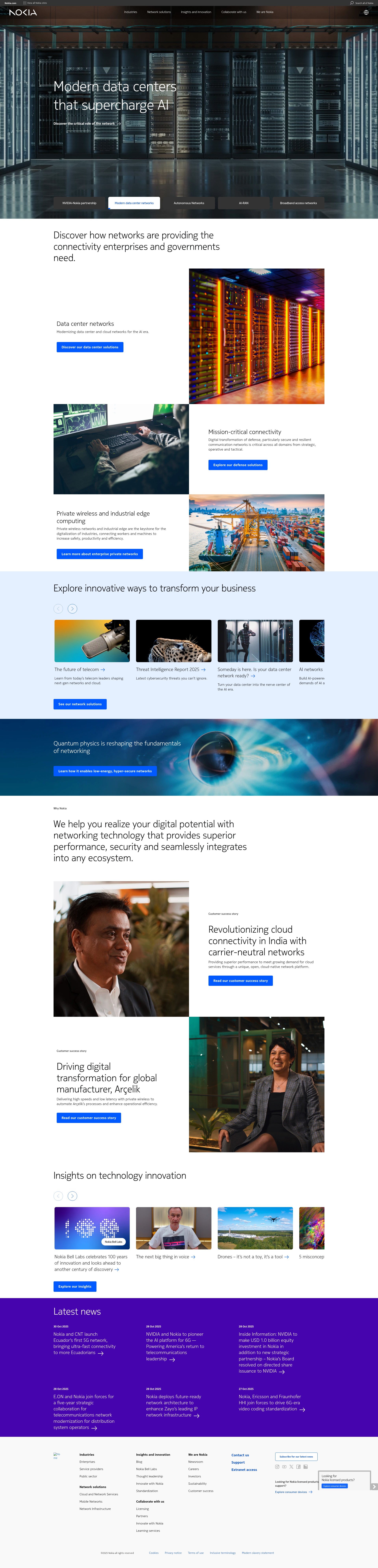 Screenshot of nokia.com