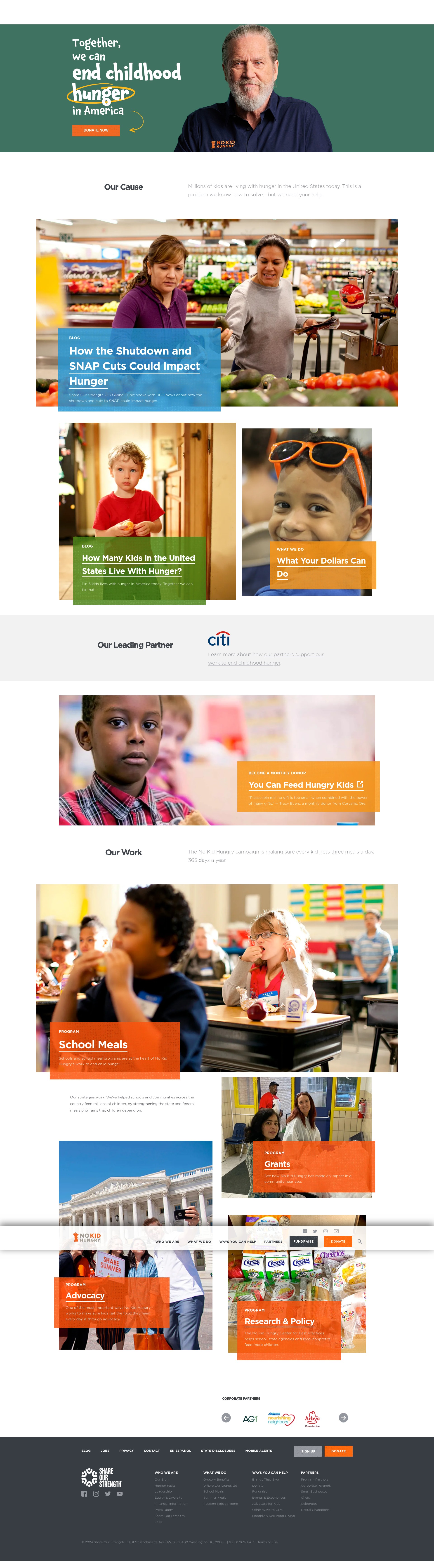 Screenshot of nokidhungry.org