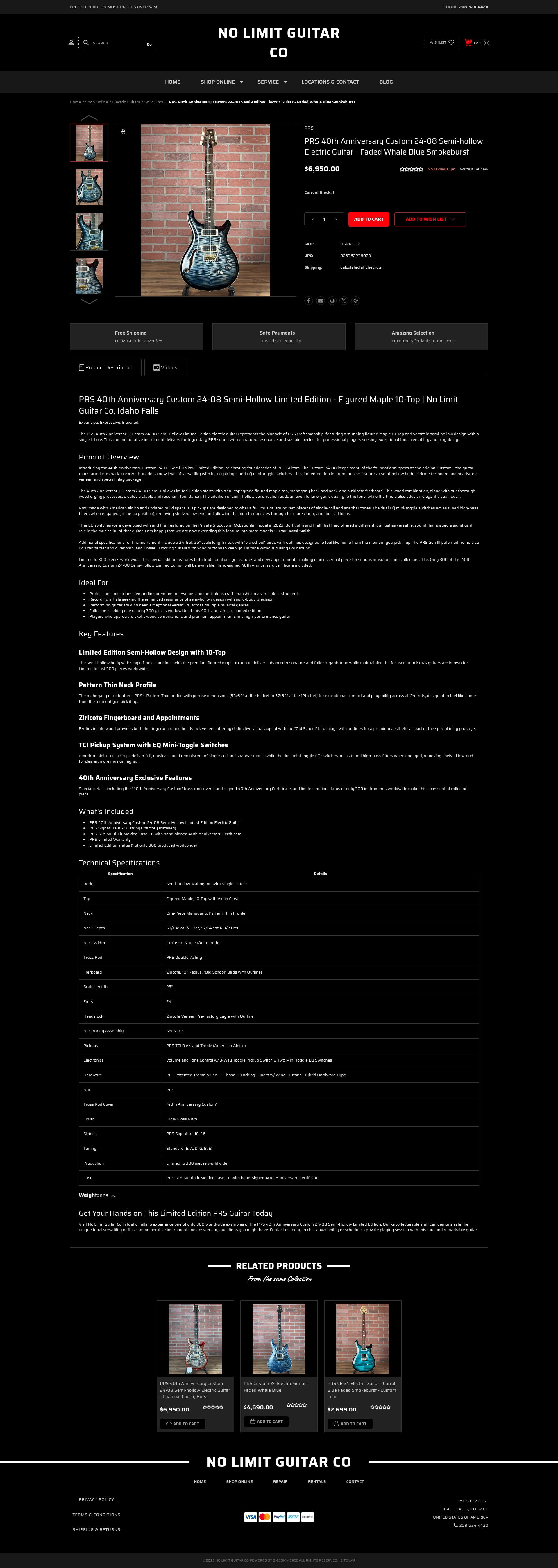 Screenshot of nolimitguitarco.com