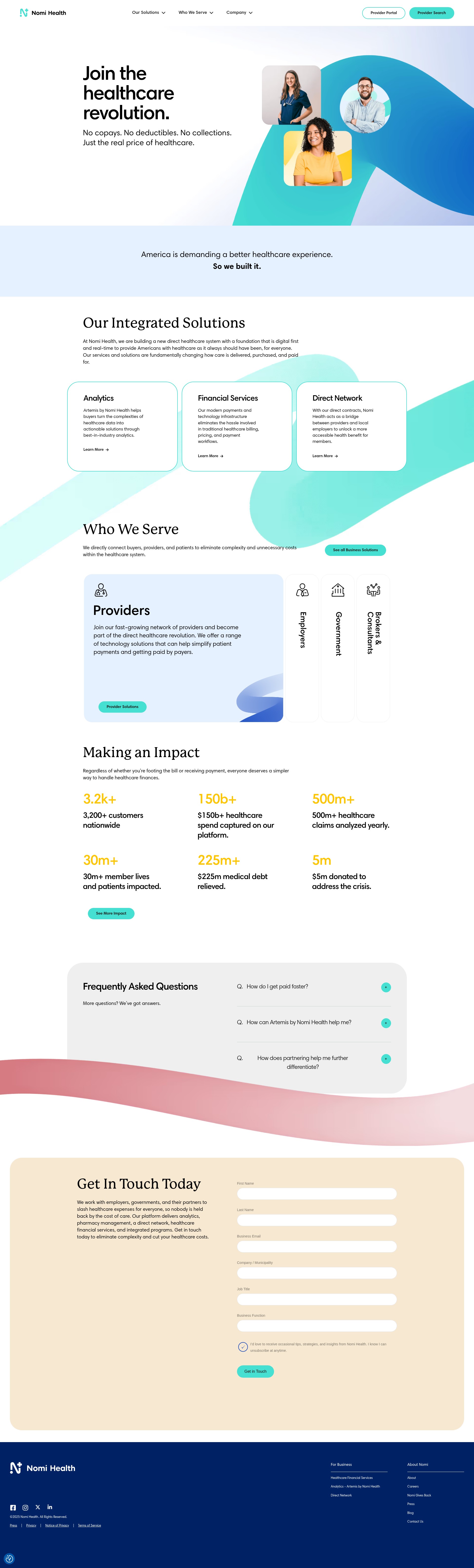 Screenshot of nomihealth.com