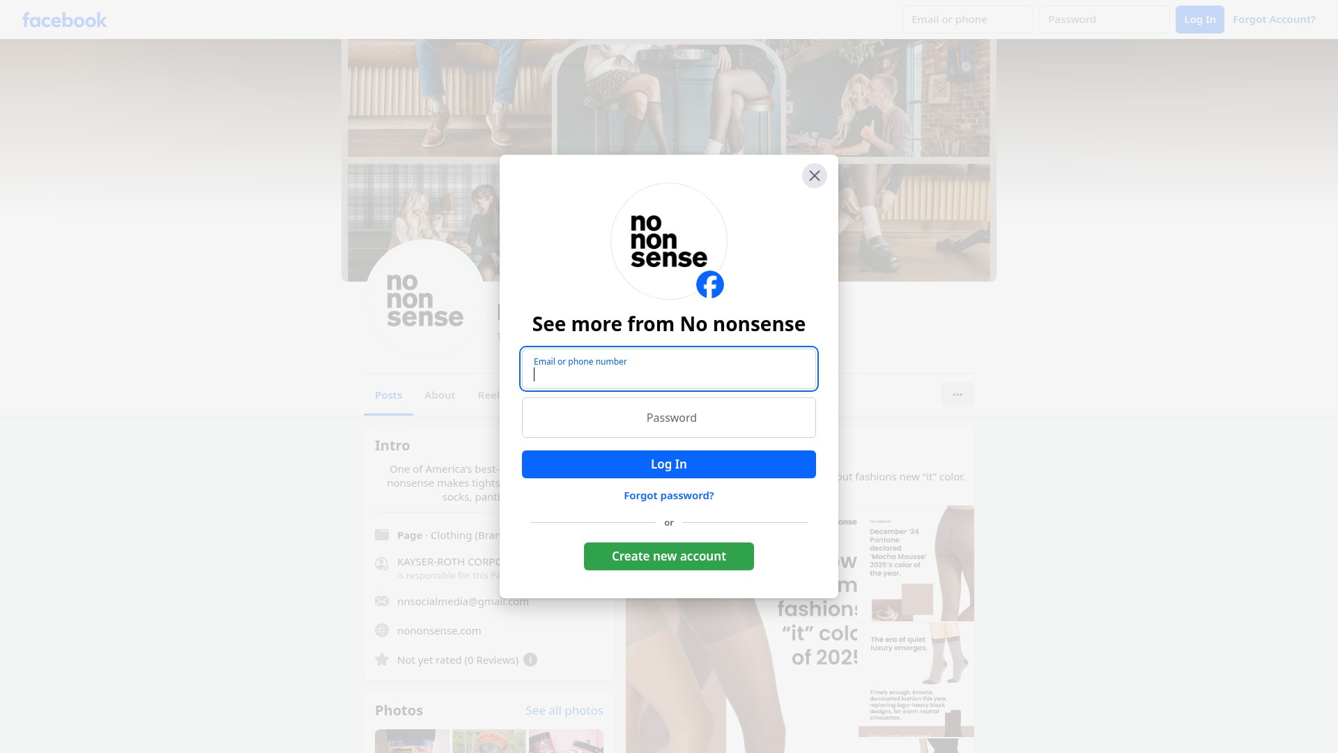 Screenshot of nononsense.com