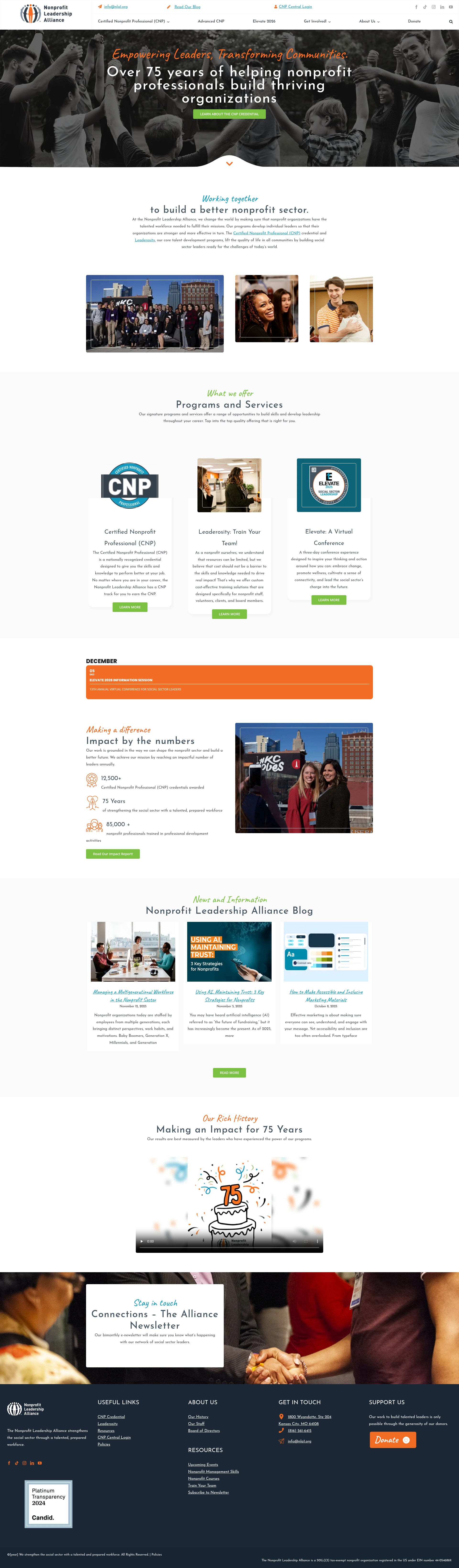 Screenshot of nonprofitleadershipalliance.org