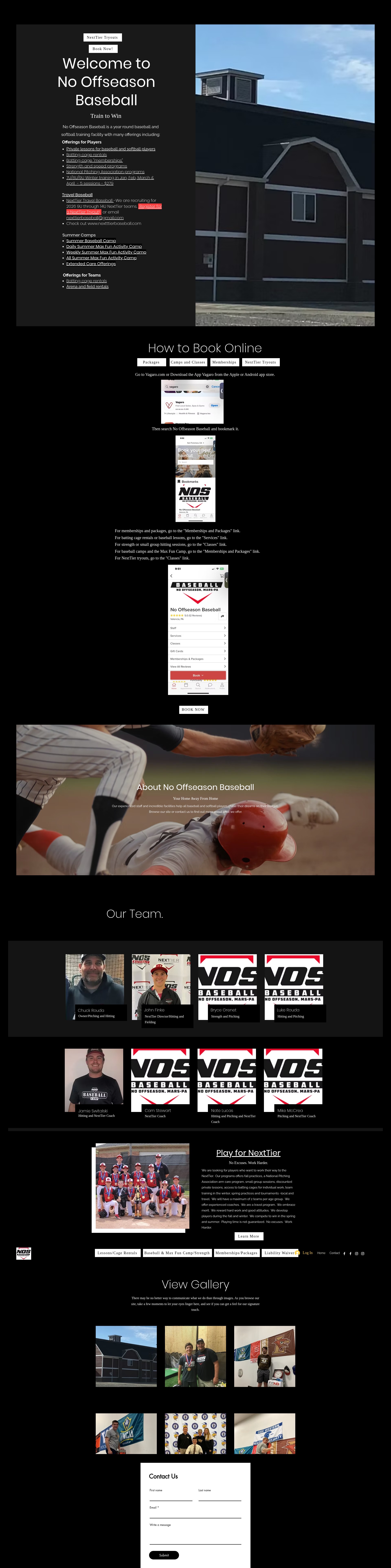 Screenshot of nooffseasonbaseball.com
