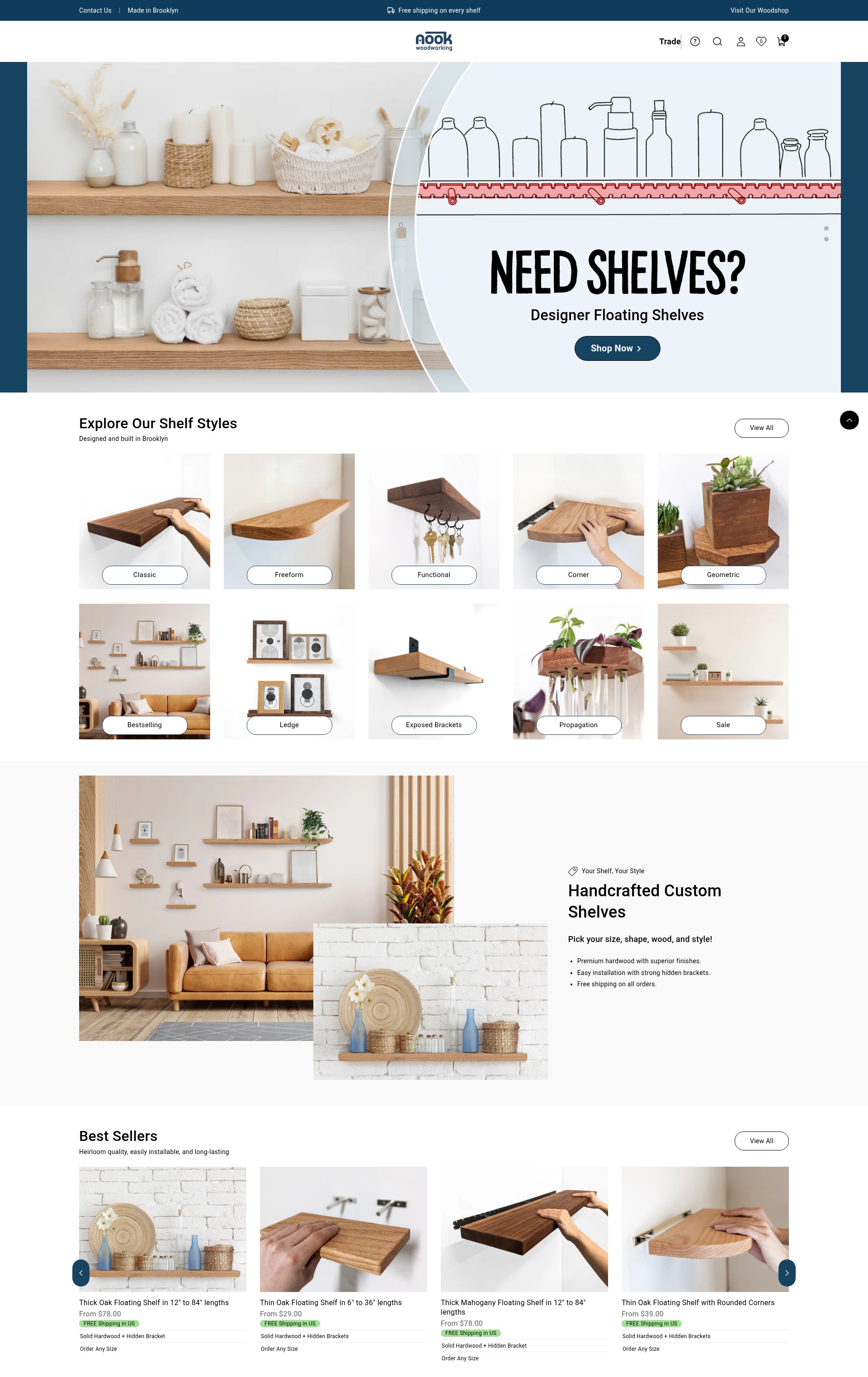 Screenshot of nookwoodworking.com
