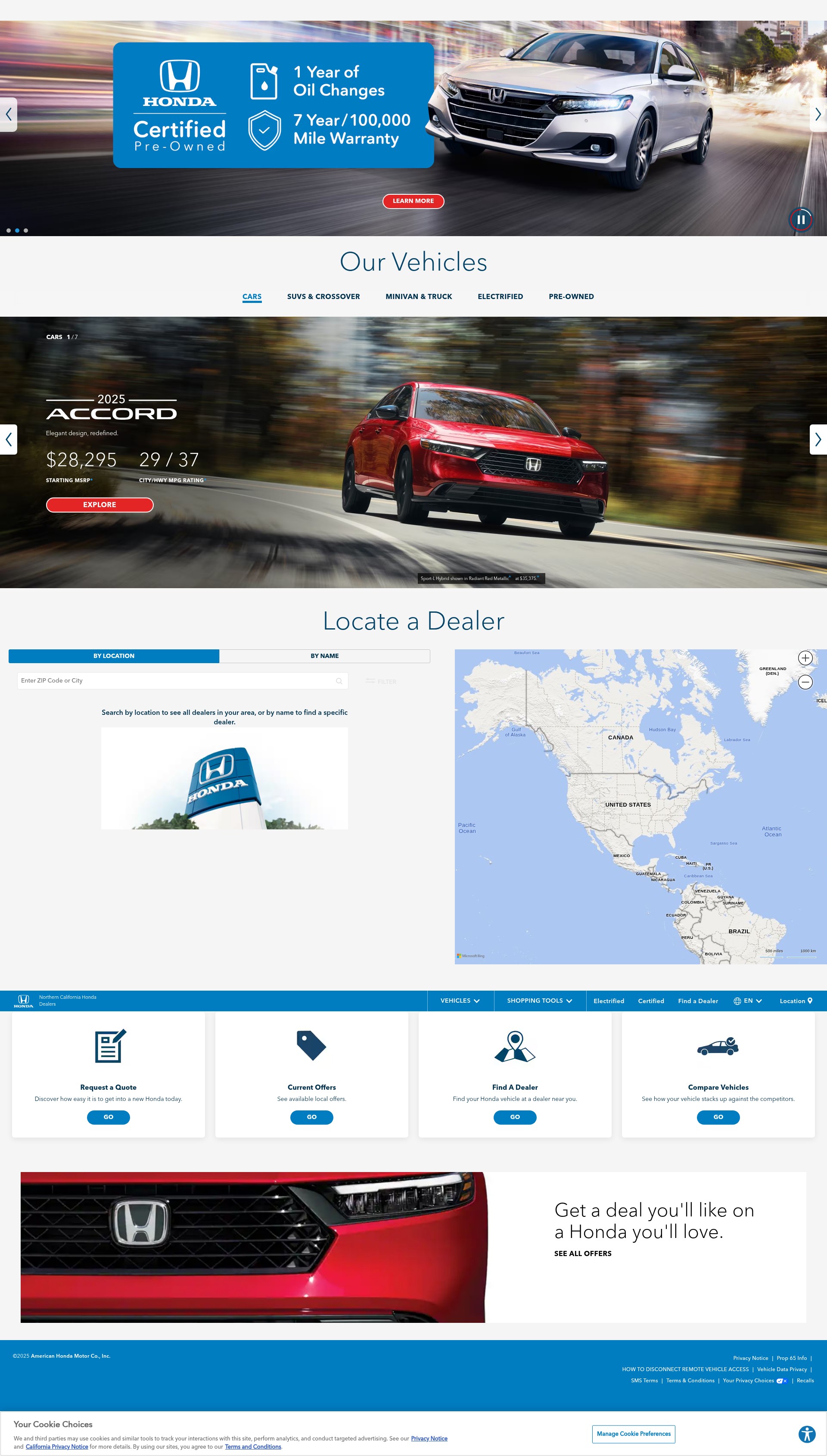 Screenshot of norcal.hondadealers.com