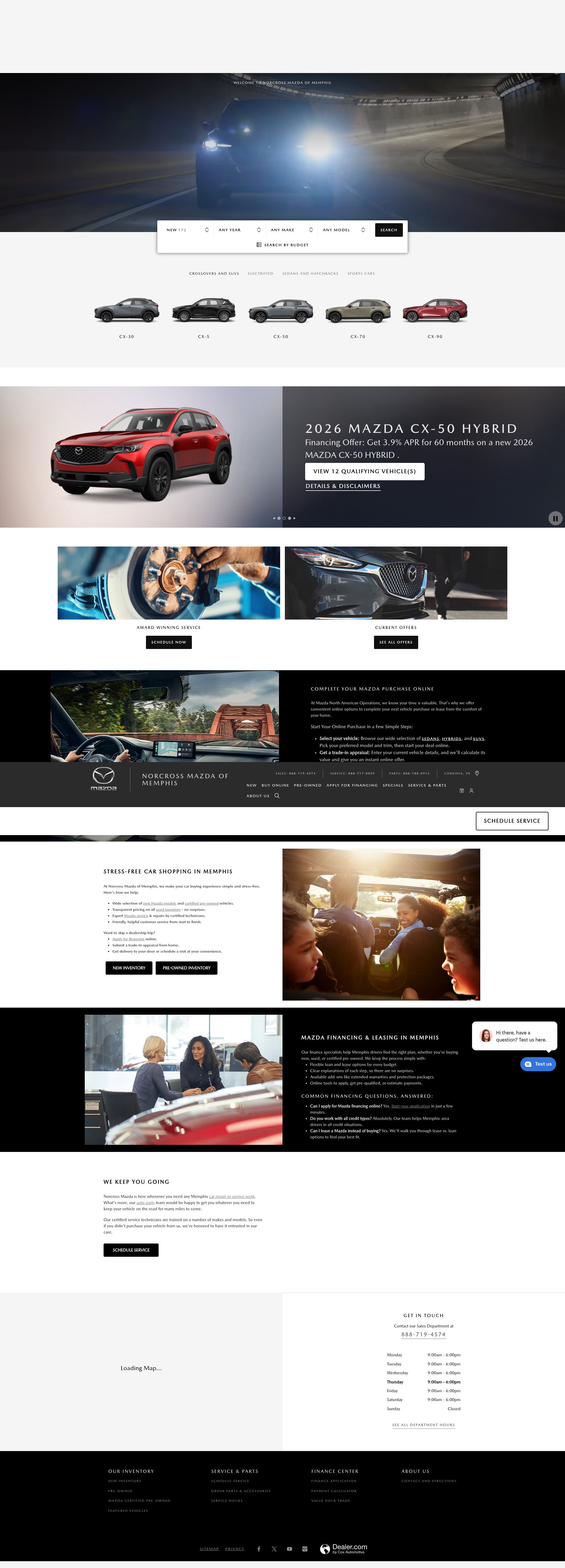 Screenshot of norcrossmazdamemphis.com