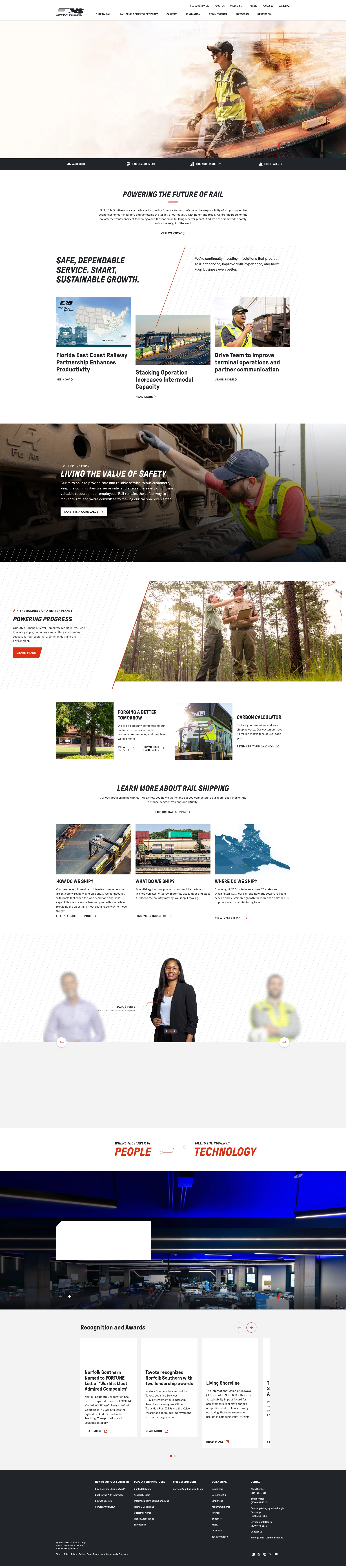 Screenshot of norfolksouthern.com