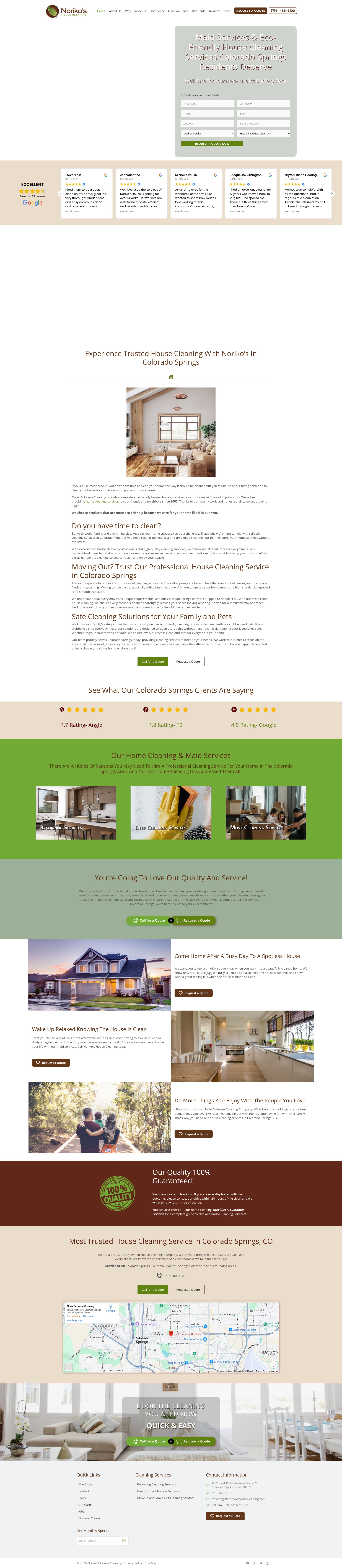 Screenshot of norikoshousecleaning.com