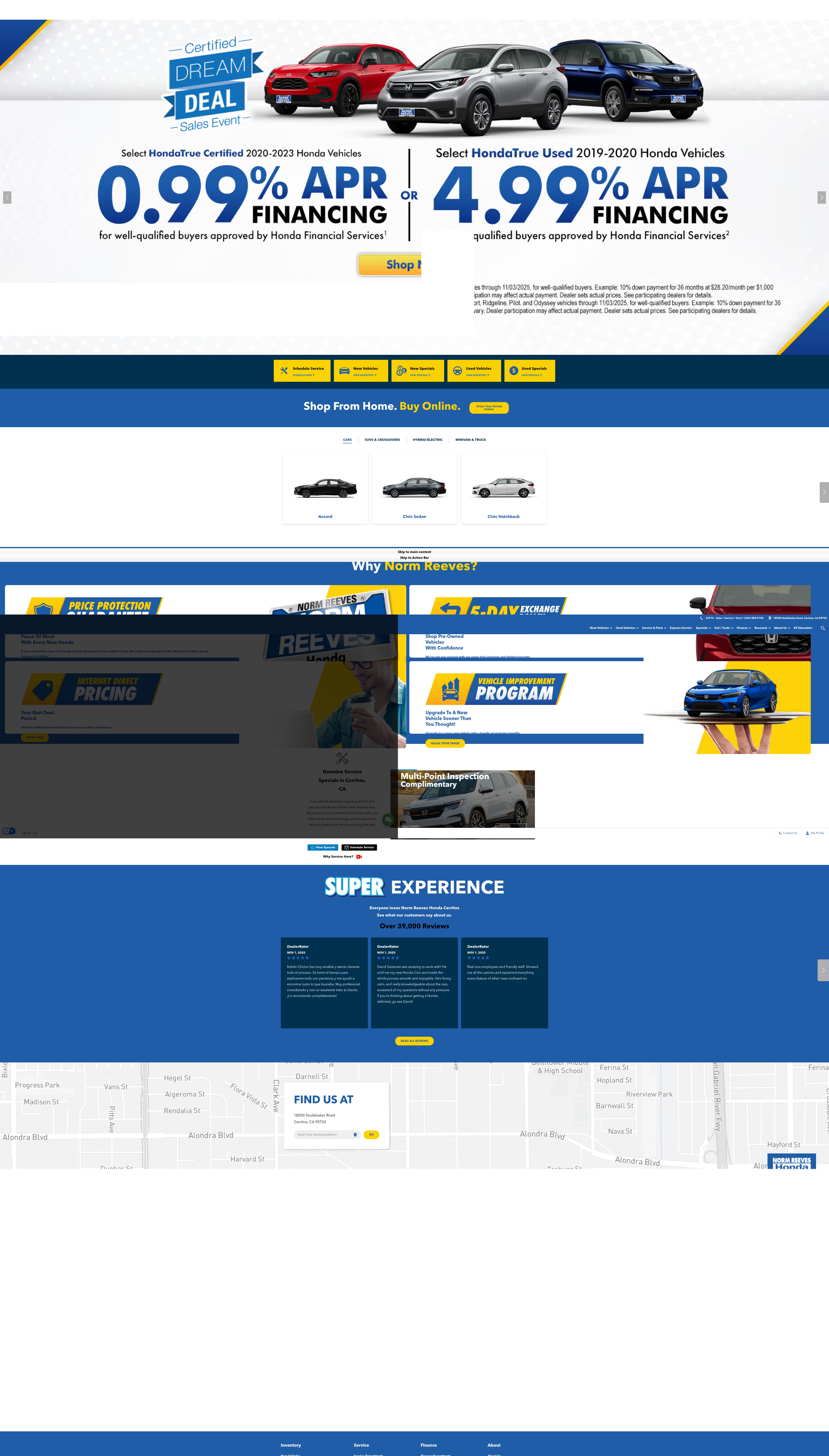 Screenshot of normreeveshondacerritos.com