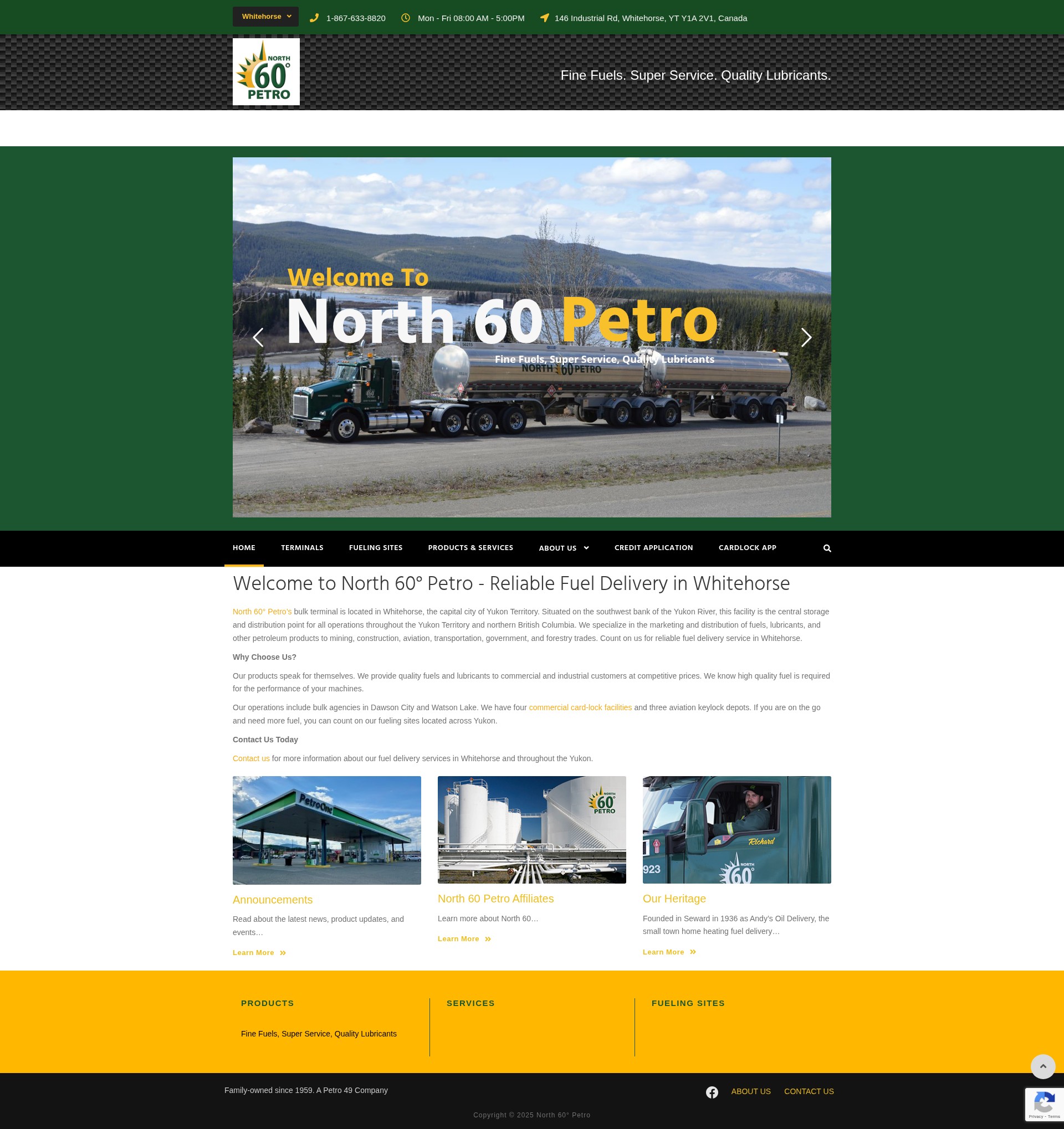 Screenshot of north60petro.ca