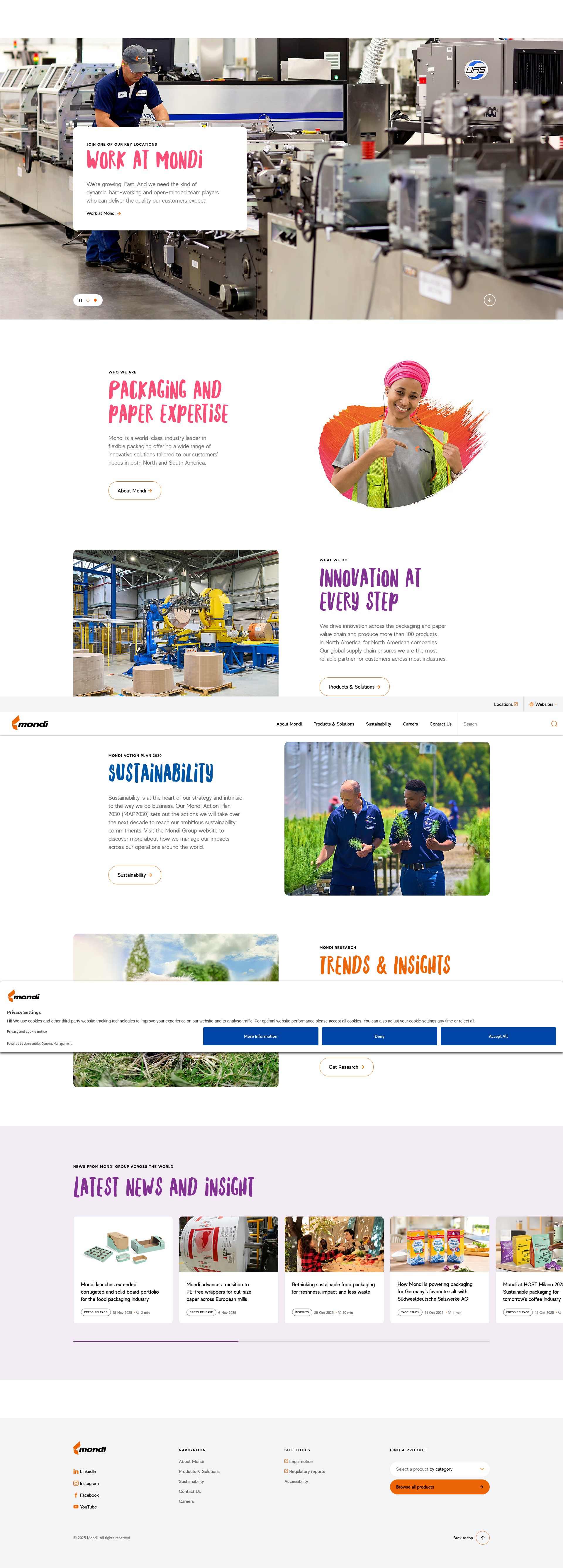 Screenshot of northamerica.mondigroup.com