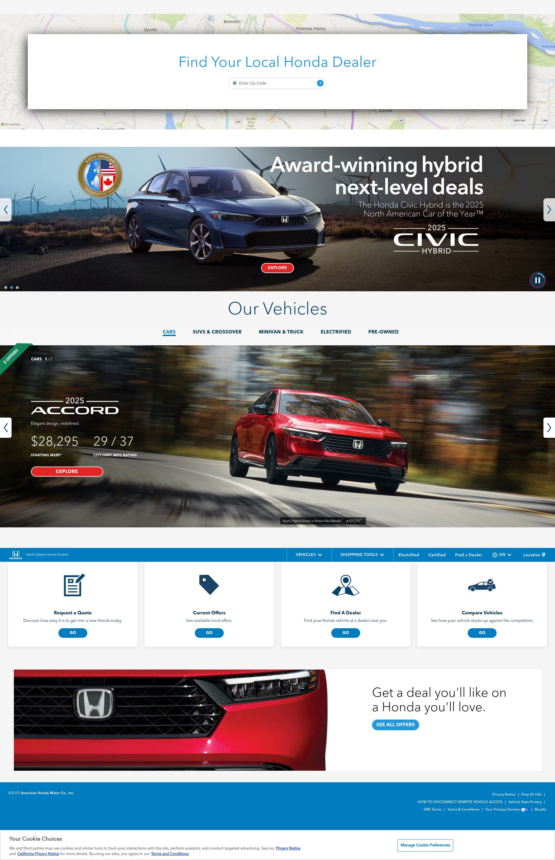 Screenshot of northdakota.hondadealers.com