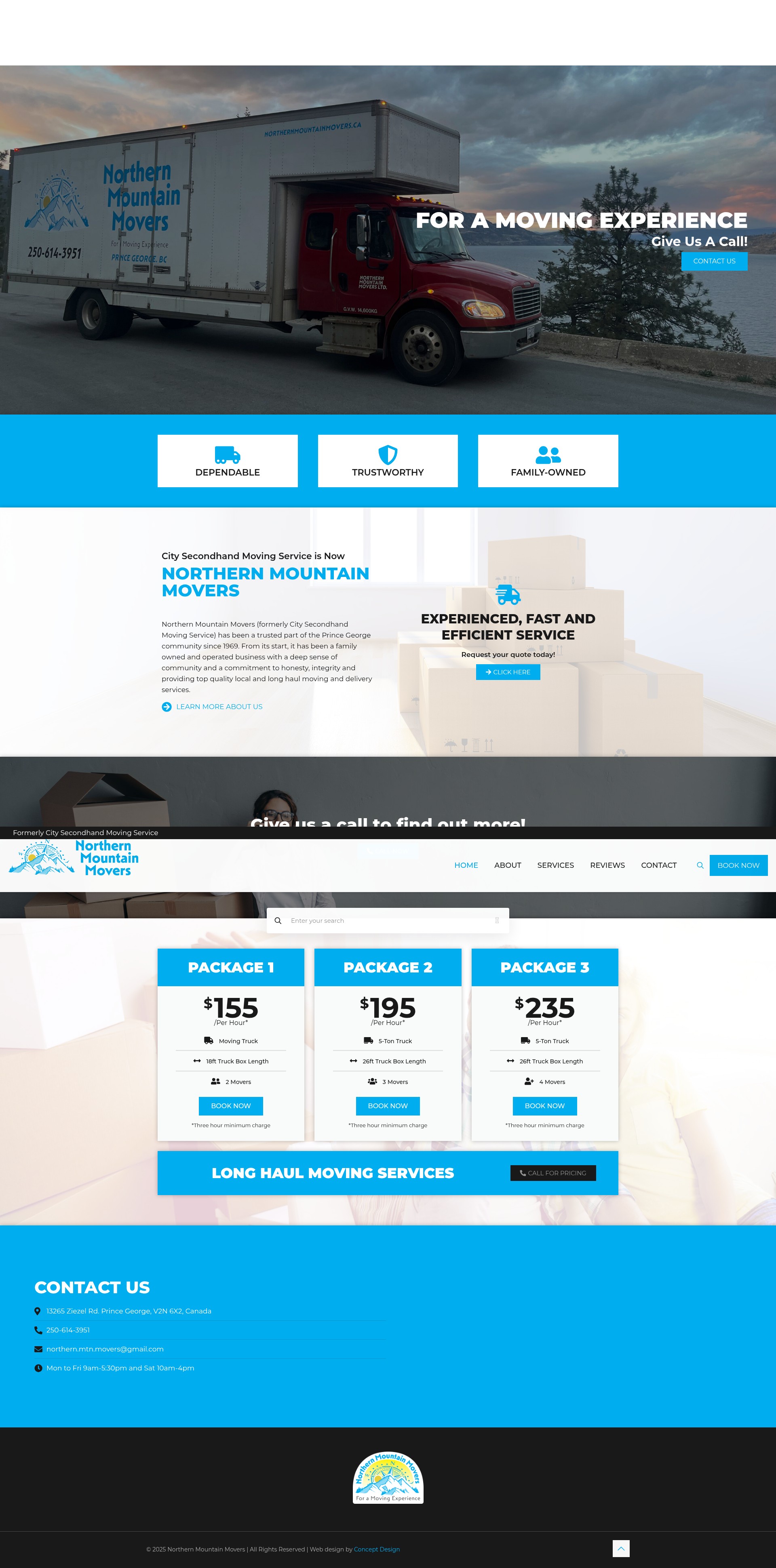Screenshot of northernmountainmovers.ca