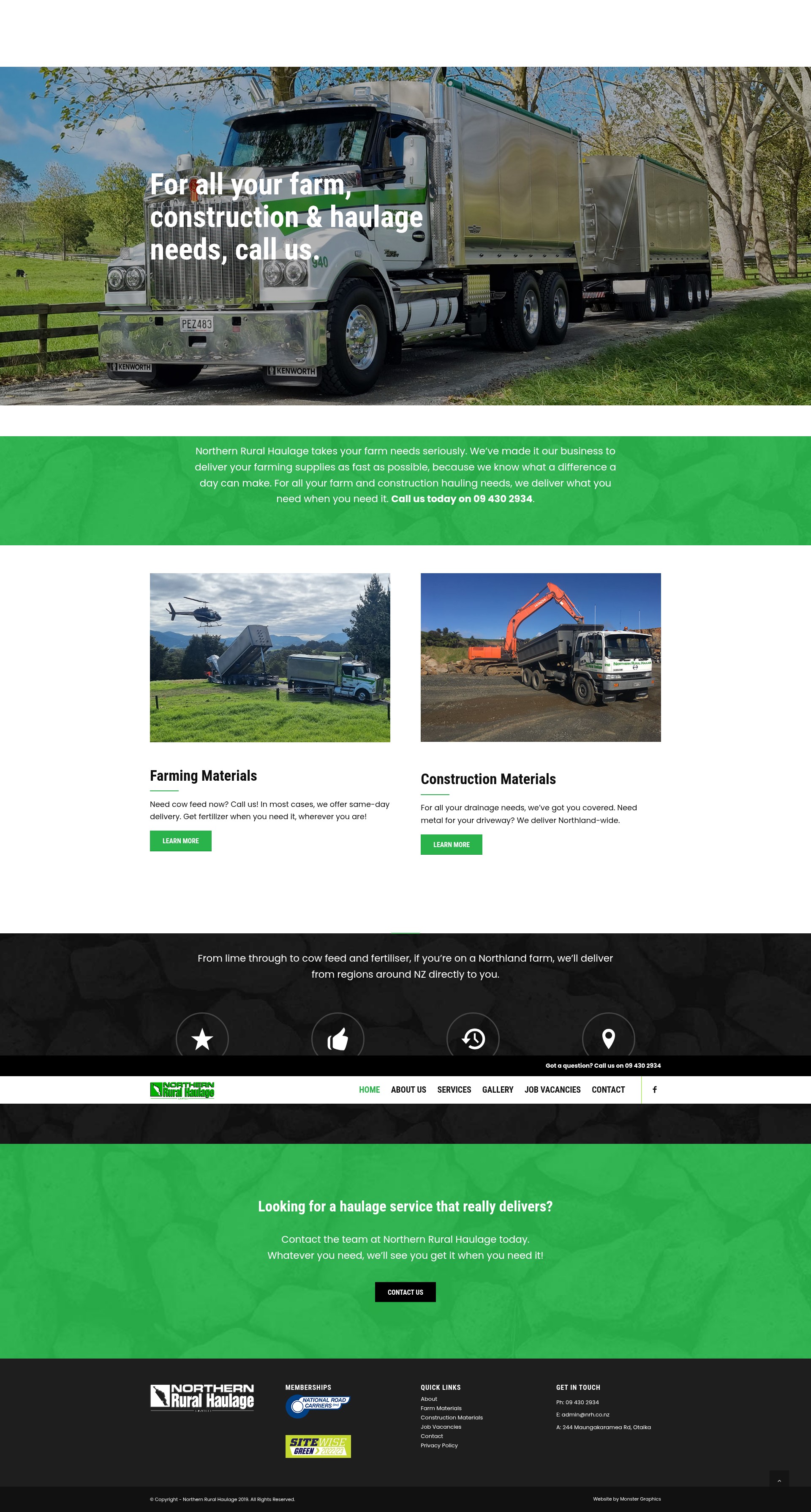 Screenshot of northernruralhaulage.co.nz