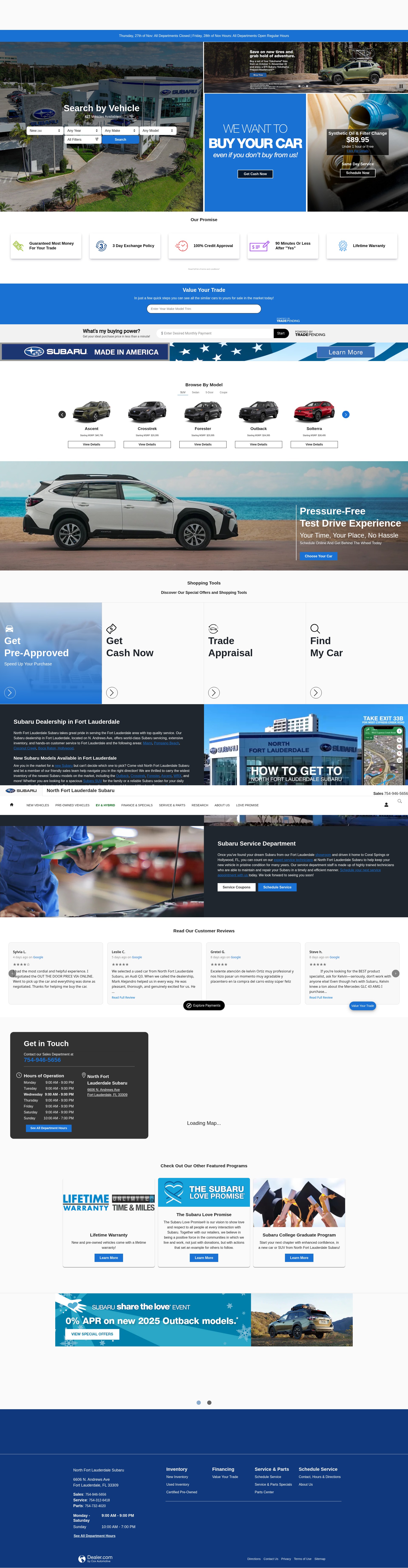 Screenshot of northfortlauderdalesubaru.com