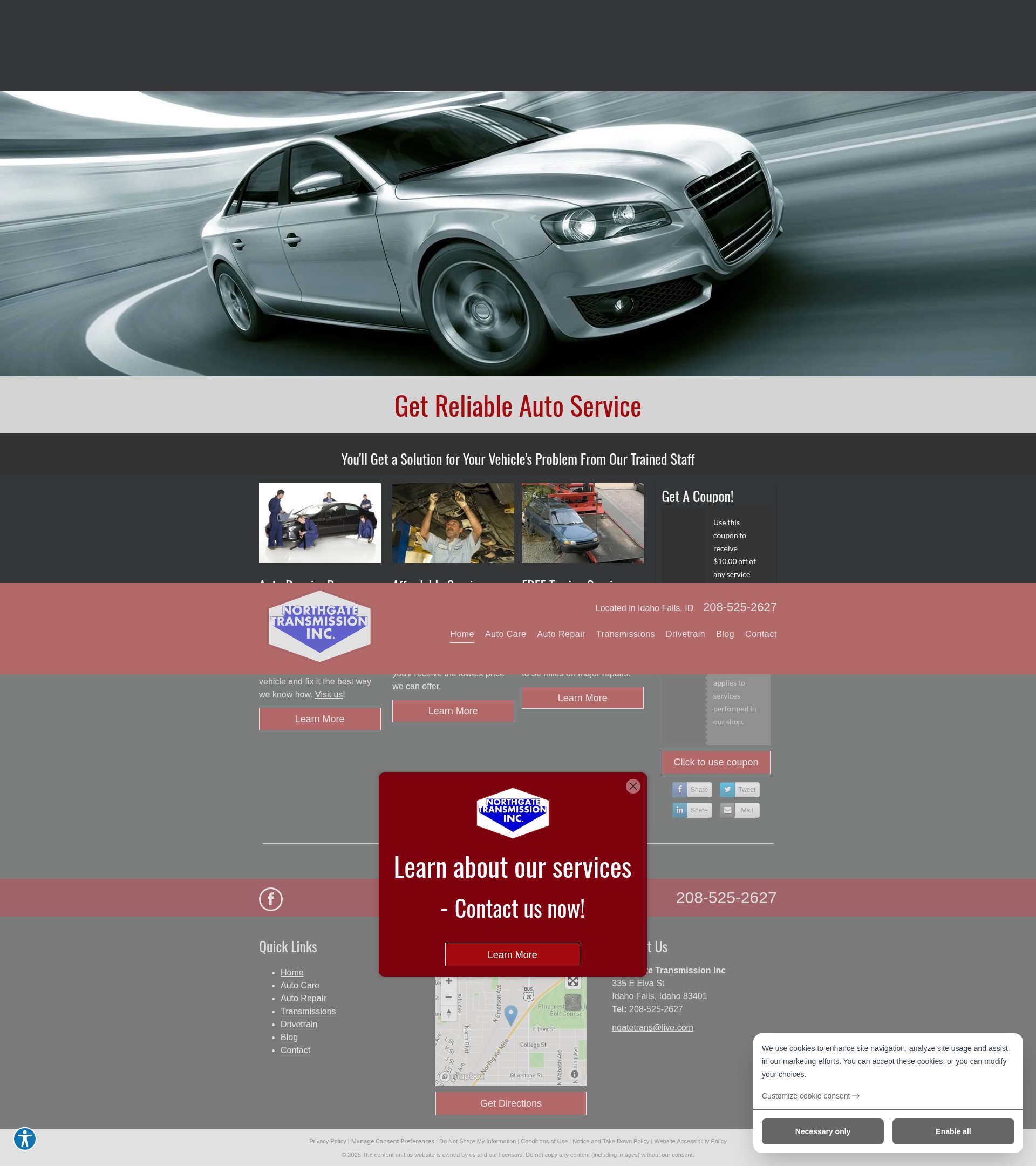Screenshot of northgatetransmissioninc.com