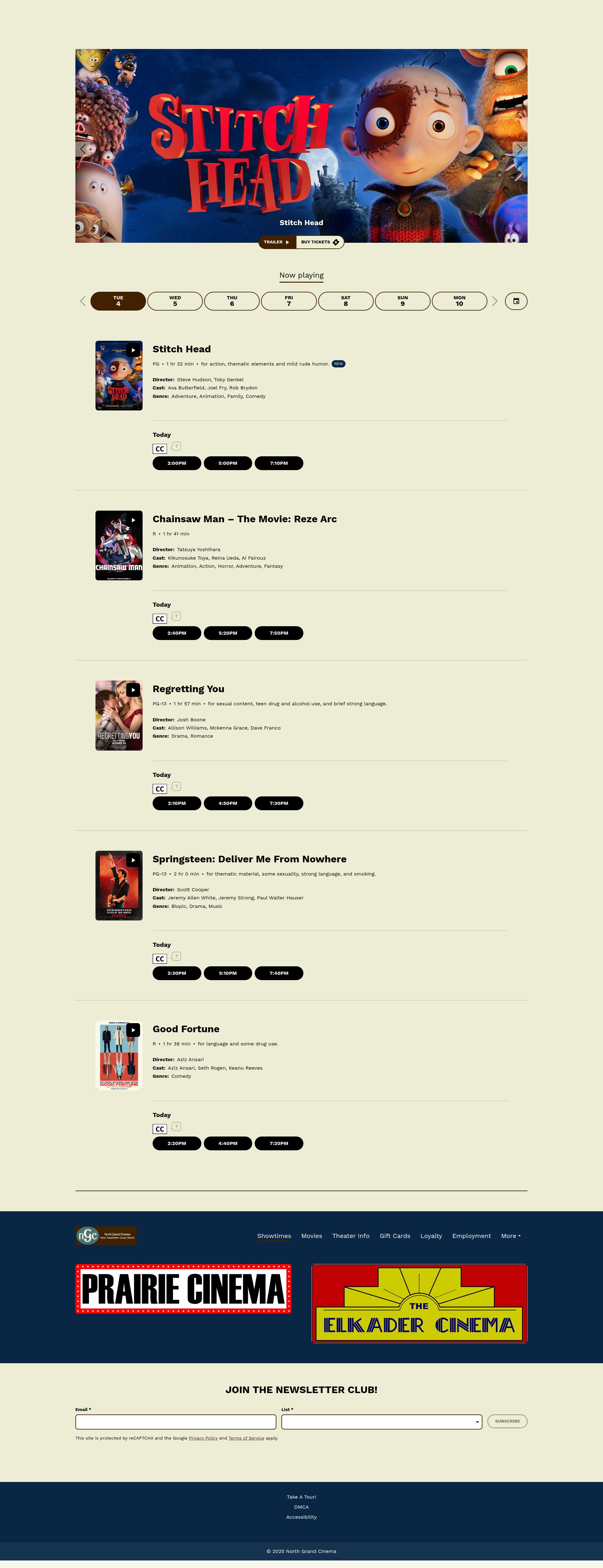 Screenshot of northgrandcinema.com