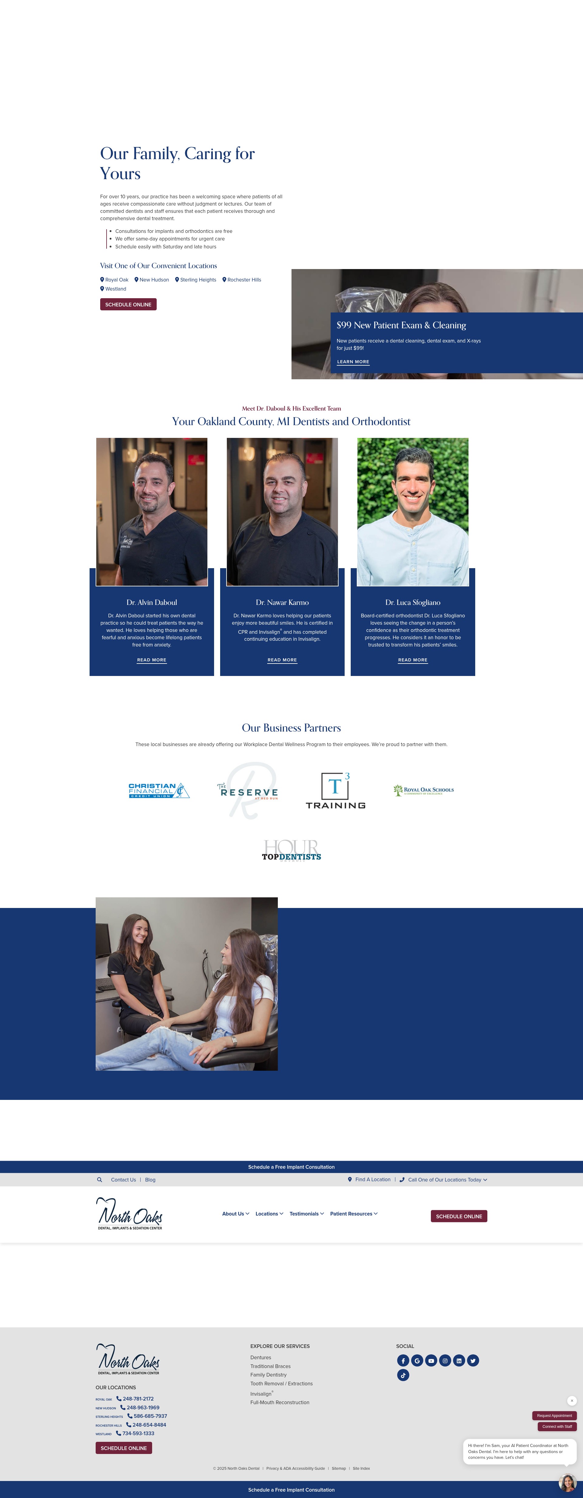 Screenshot of northoaksdental.com