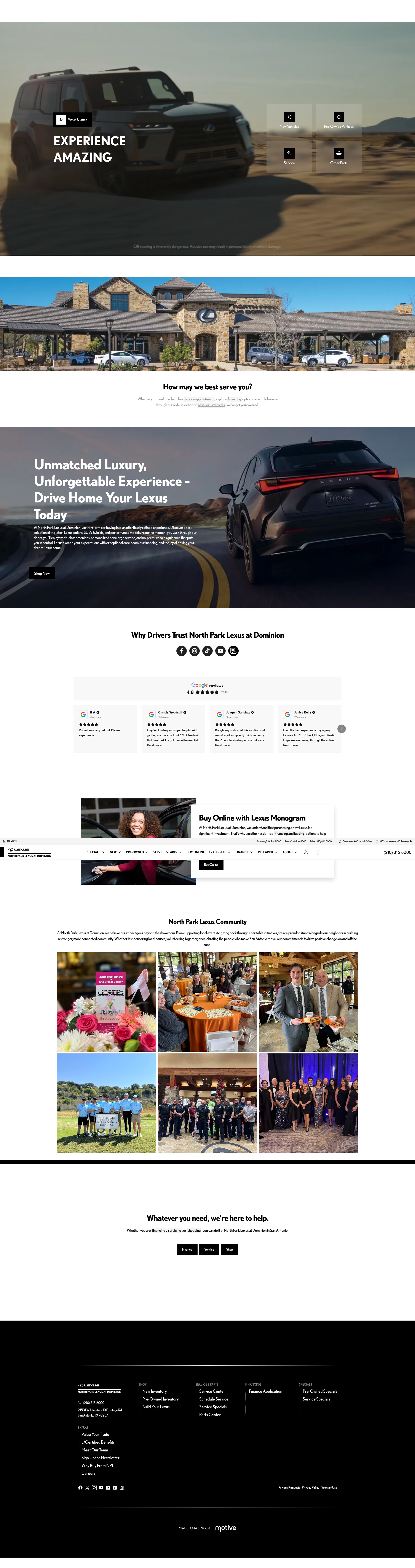 Screenshot of northparklexusatdominion.com