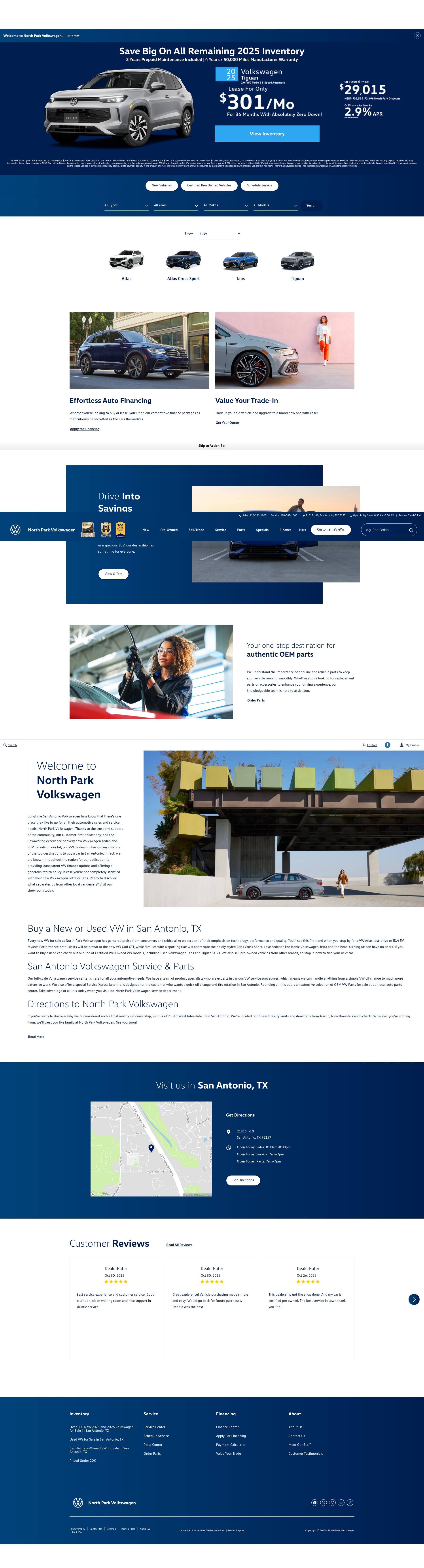 Screenshot of northparkvw.com