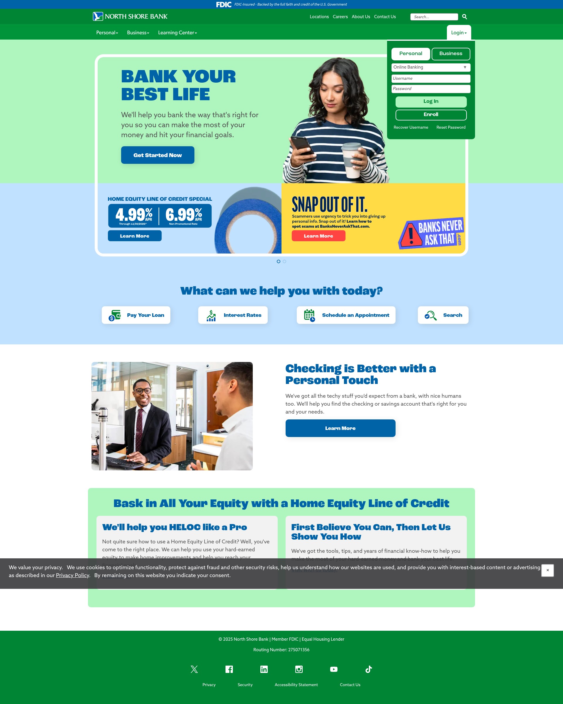 Screenshot of northshorebank.com