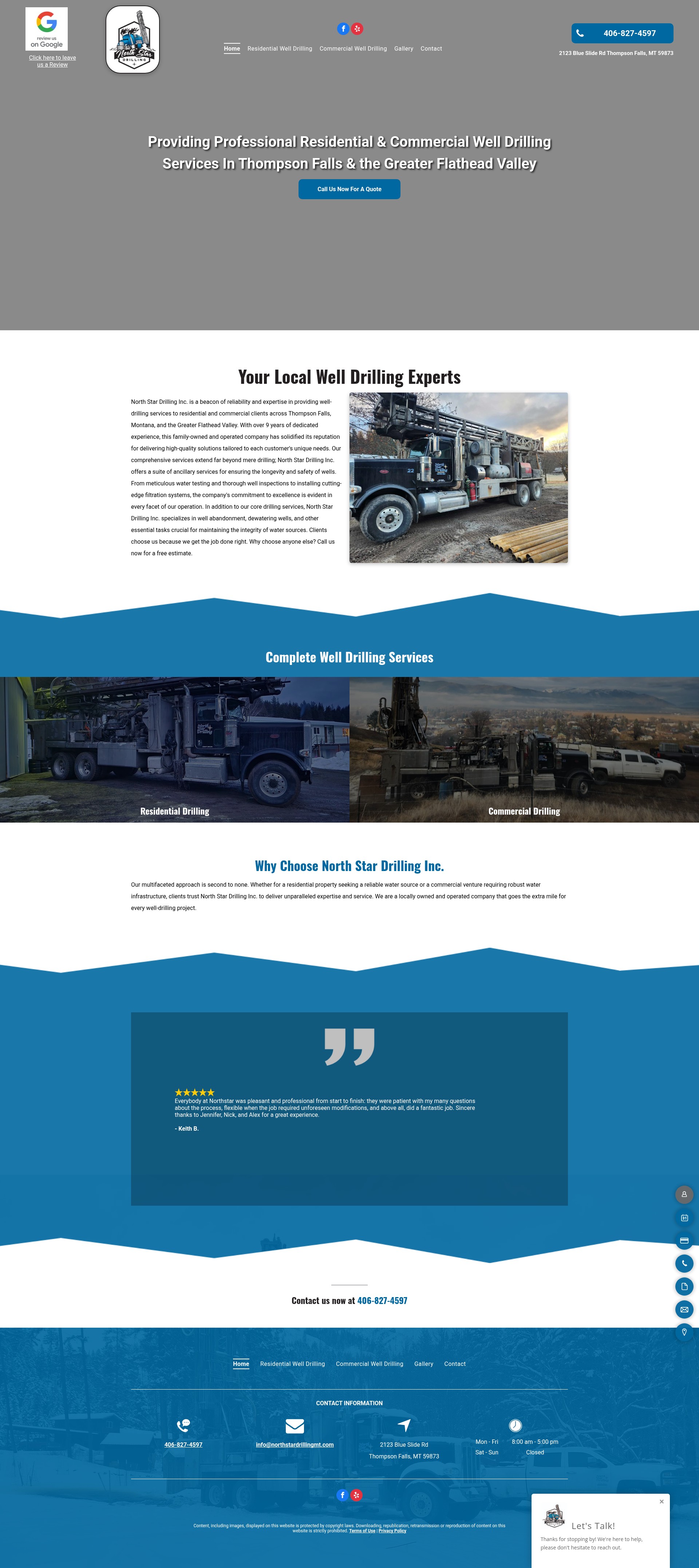 Screenshot of northstardrillingmt.com