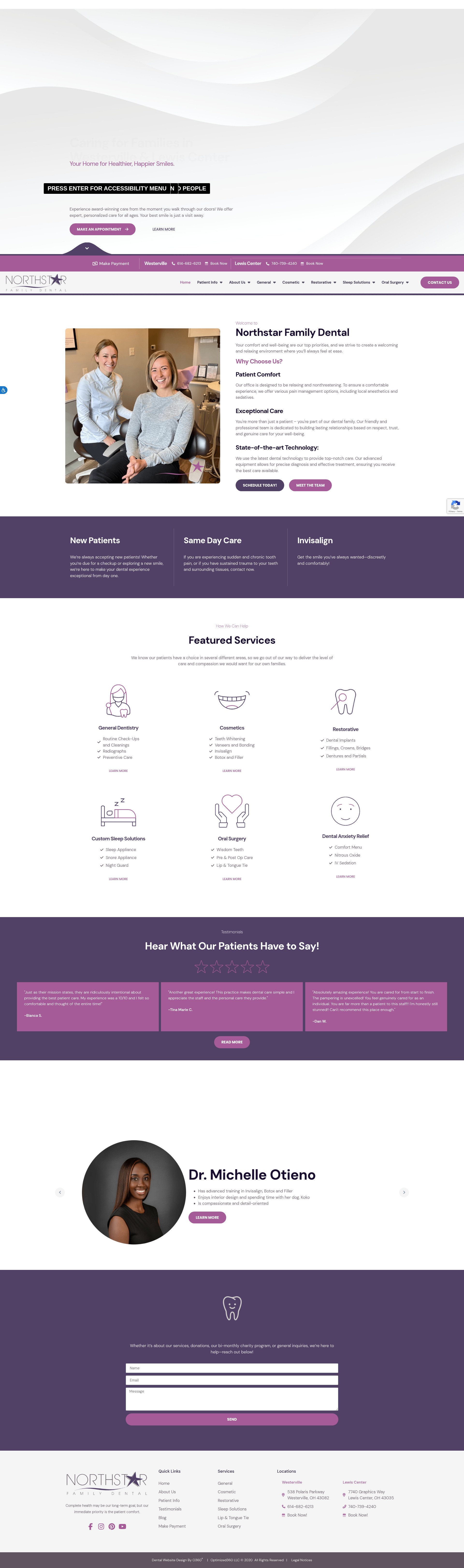 Screenshot of northstarfamilydental.com