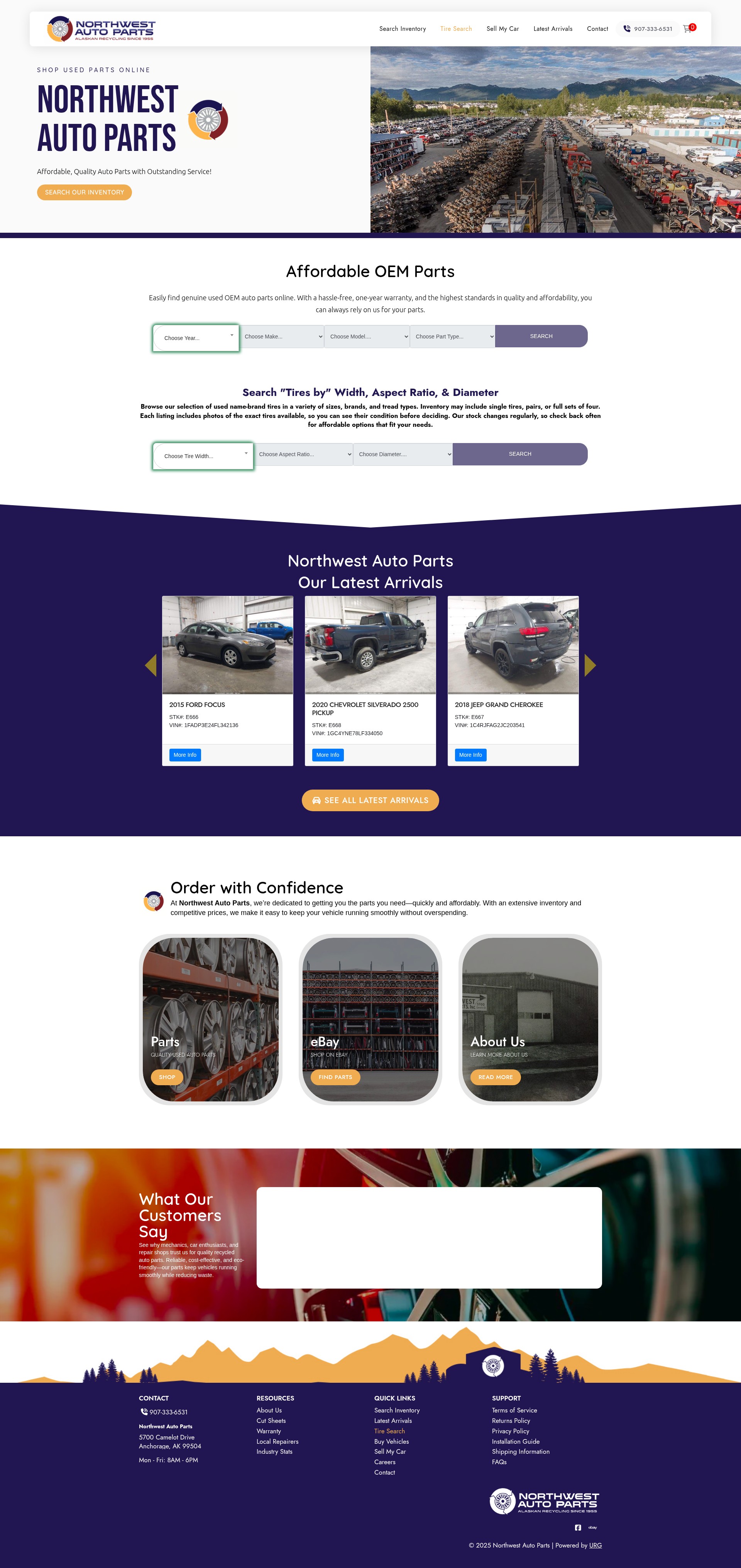 Screenshot of northwestautoparts.com