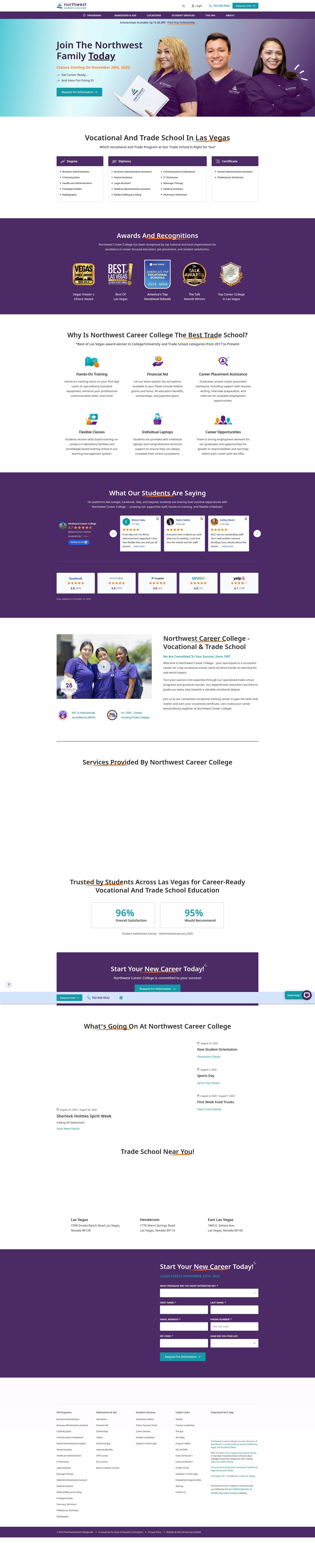 Screenshot of northwestcareercollege.edu
