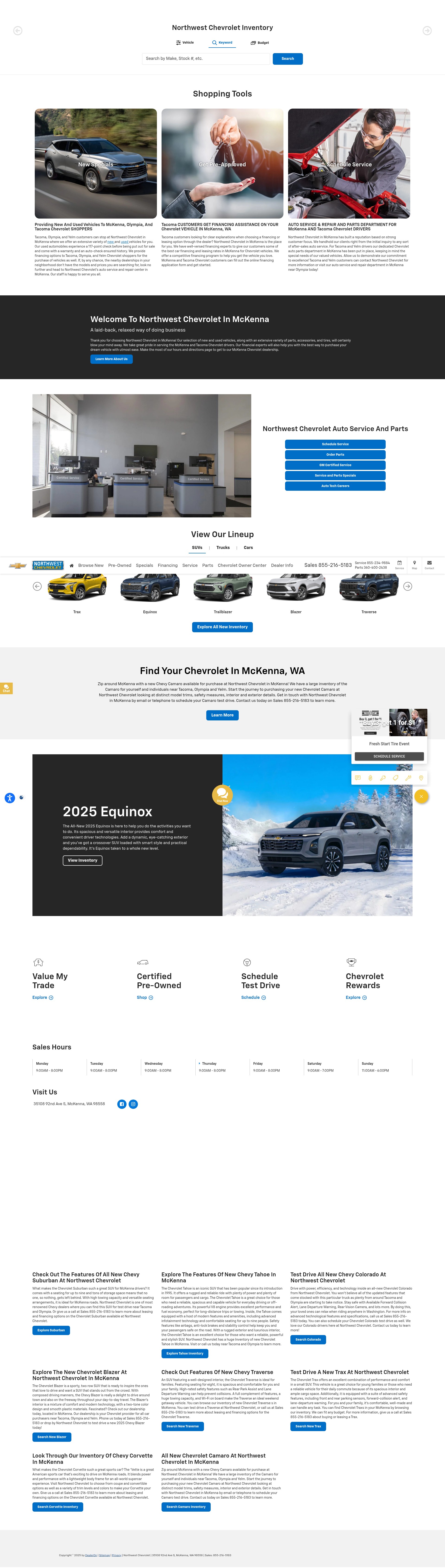 Screenshot of northwestchevrolet.com