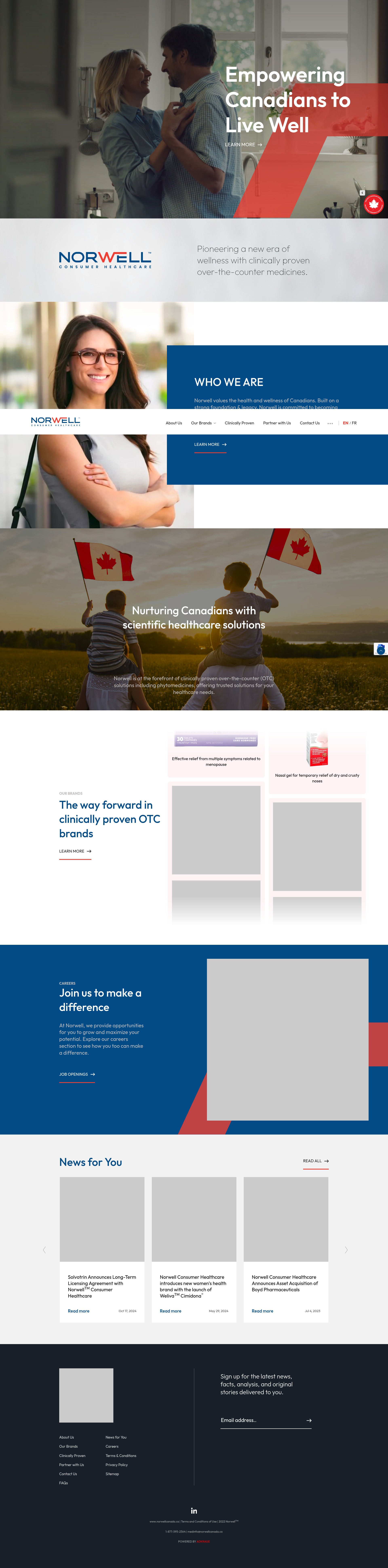 Screenshot of norwellcanada.ca