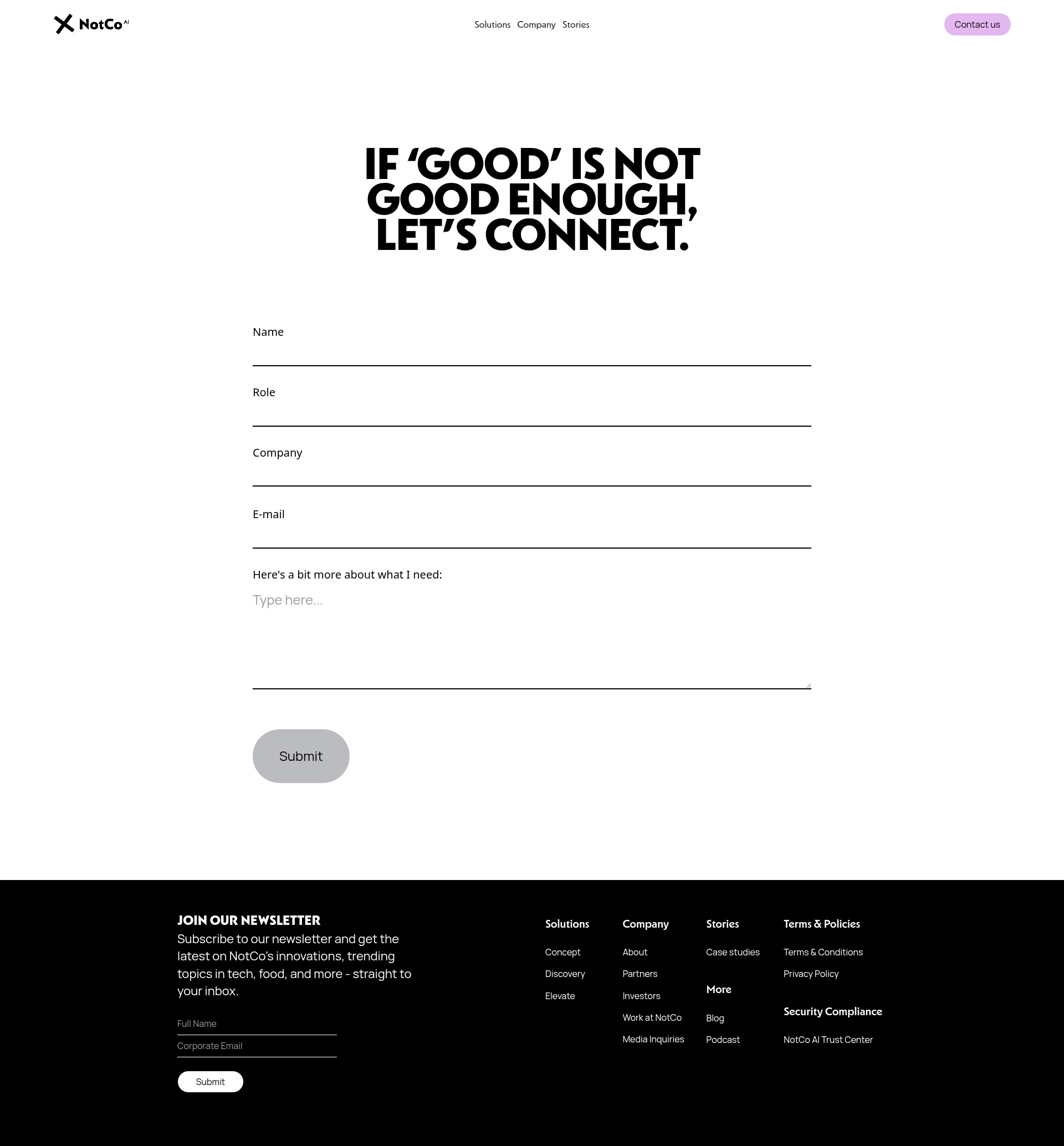 Screenshot of notco.com