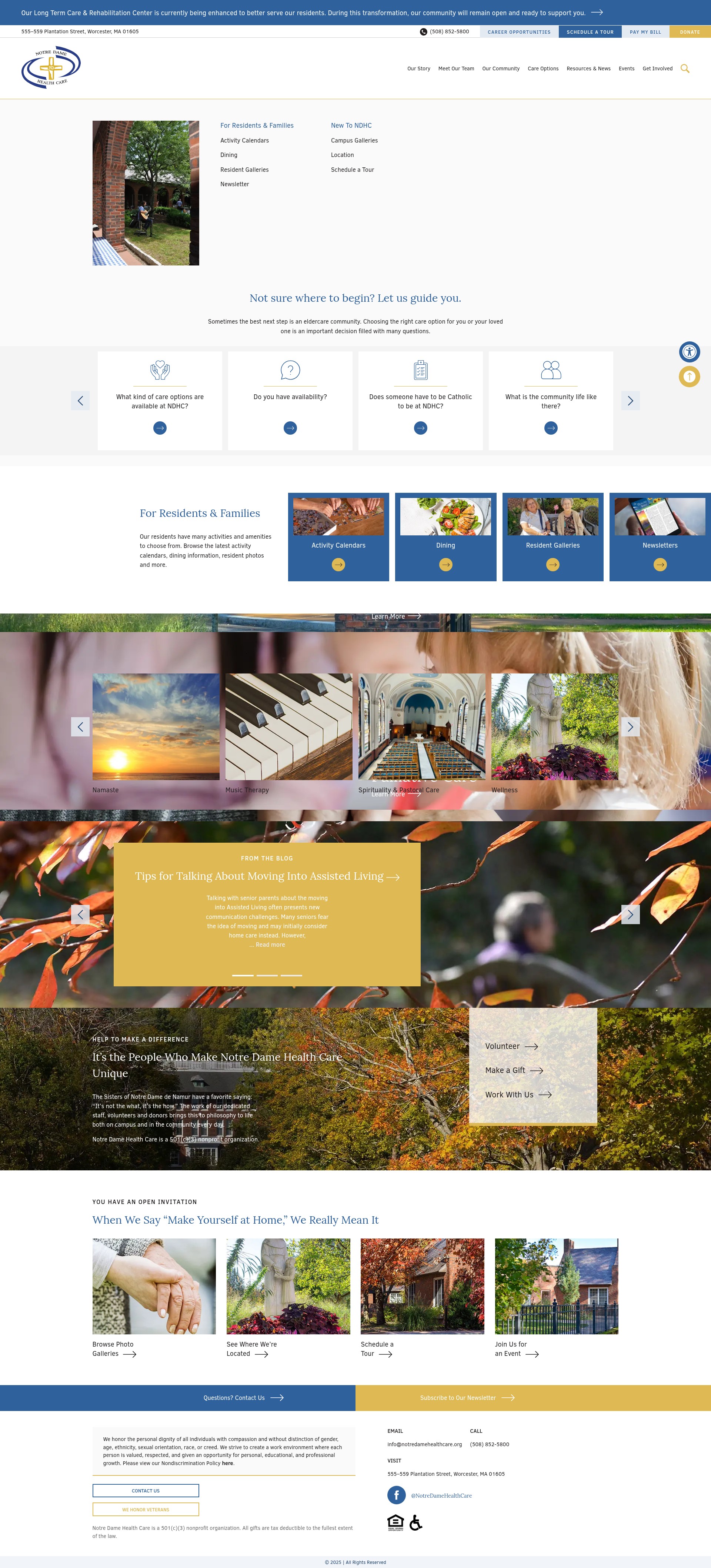 Screenshot of notredamehealthcare.org