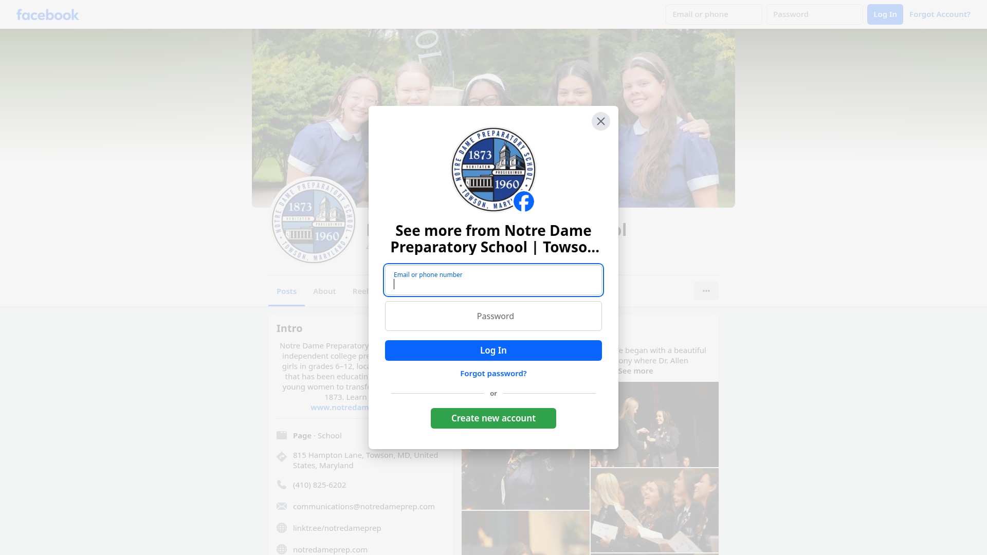 Screenshot of notredameprep.com