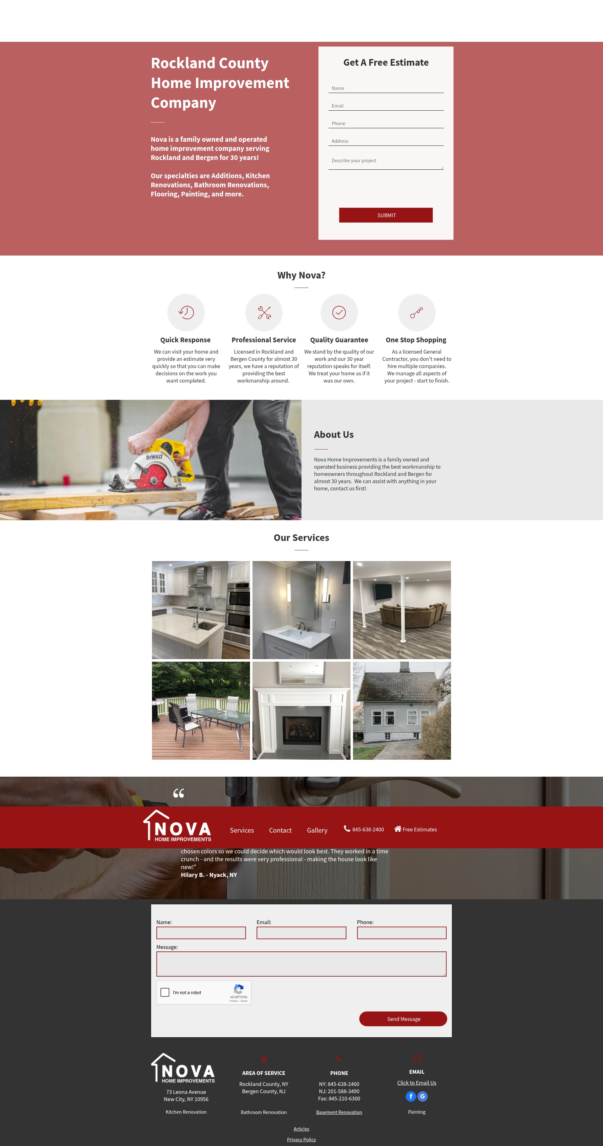 Screenshot of novahomeimprovements.com