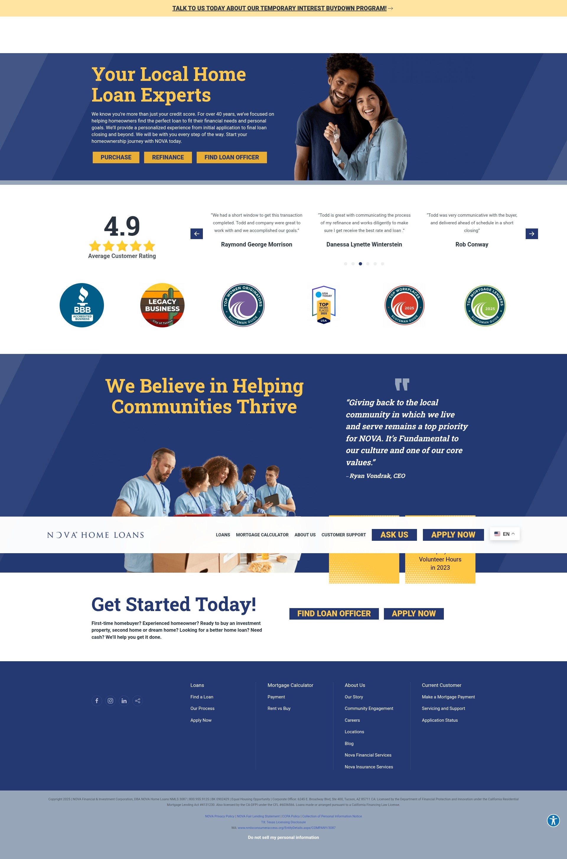 Screenshot of novahomeloans.com