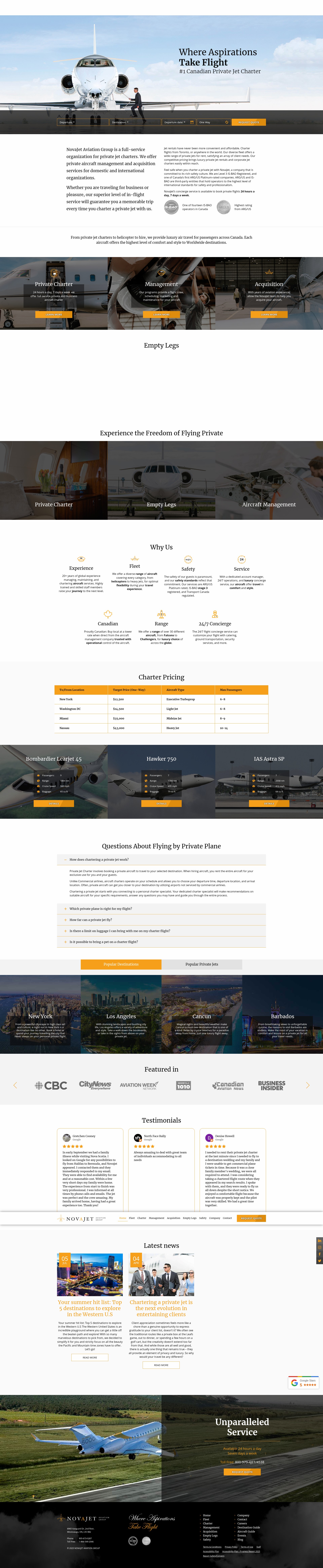 Screenshot of novajet.com