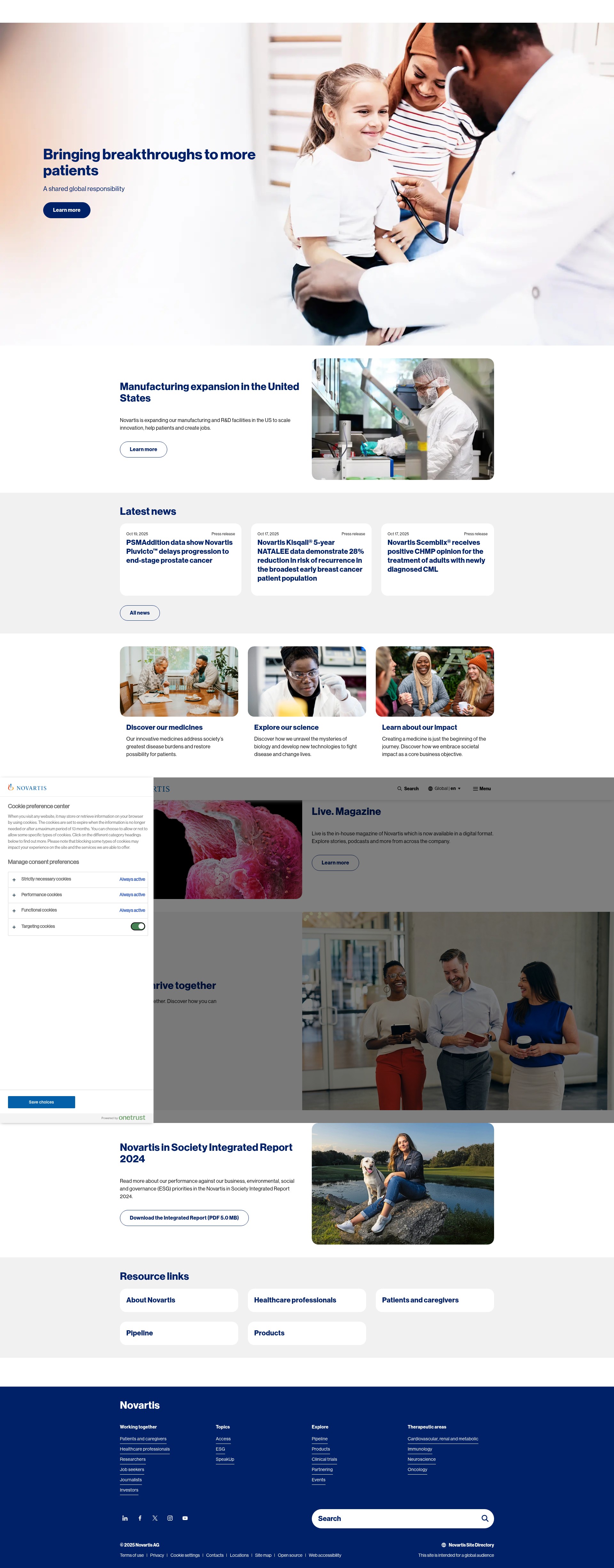 Screenshot of novartis.com
