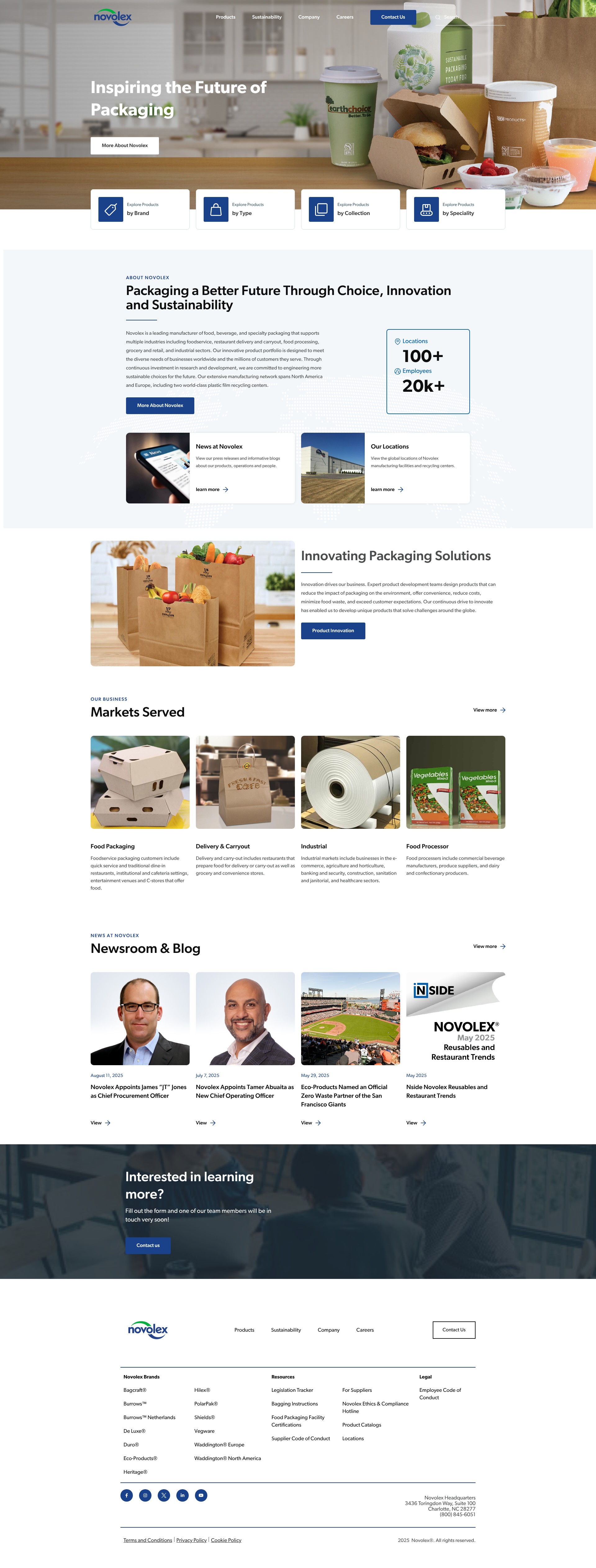 Screenshot of novolex.com