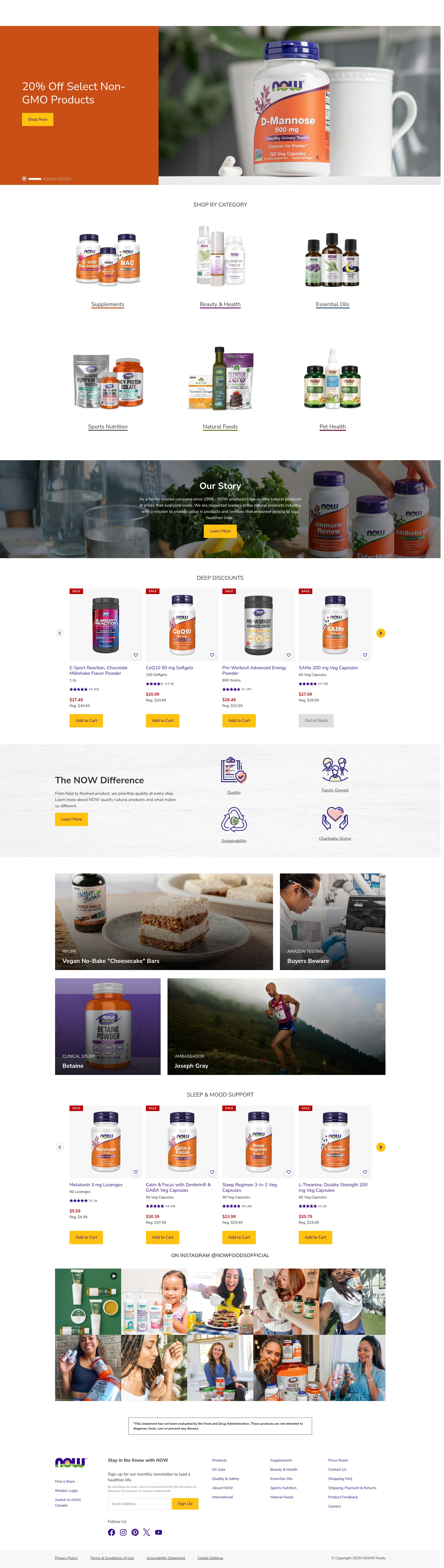 Screenshot of nowfoods.com