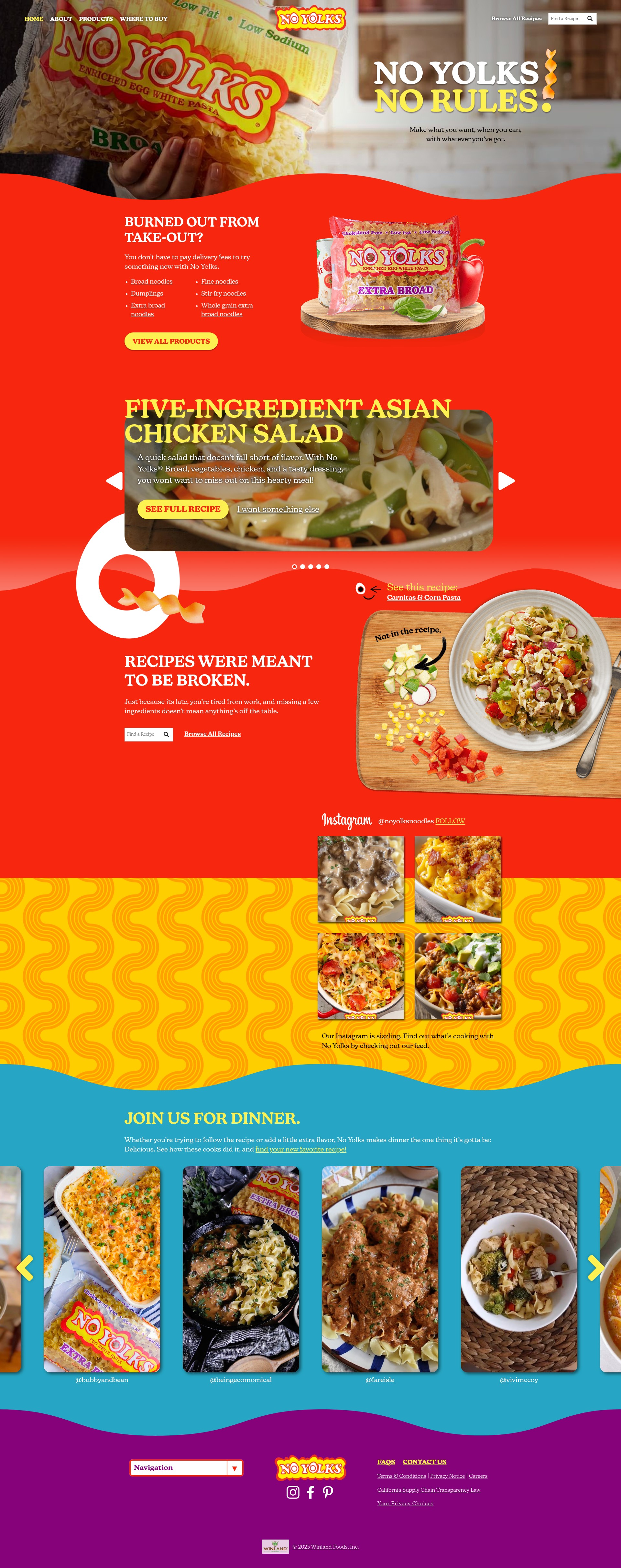 Screenshot of noyolks.com