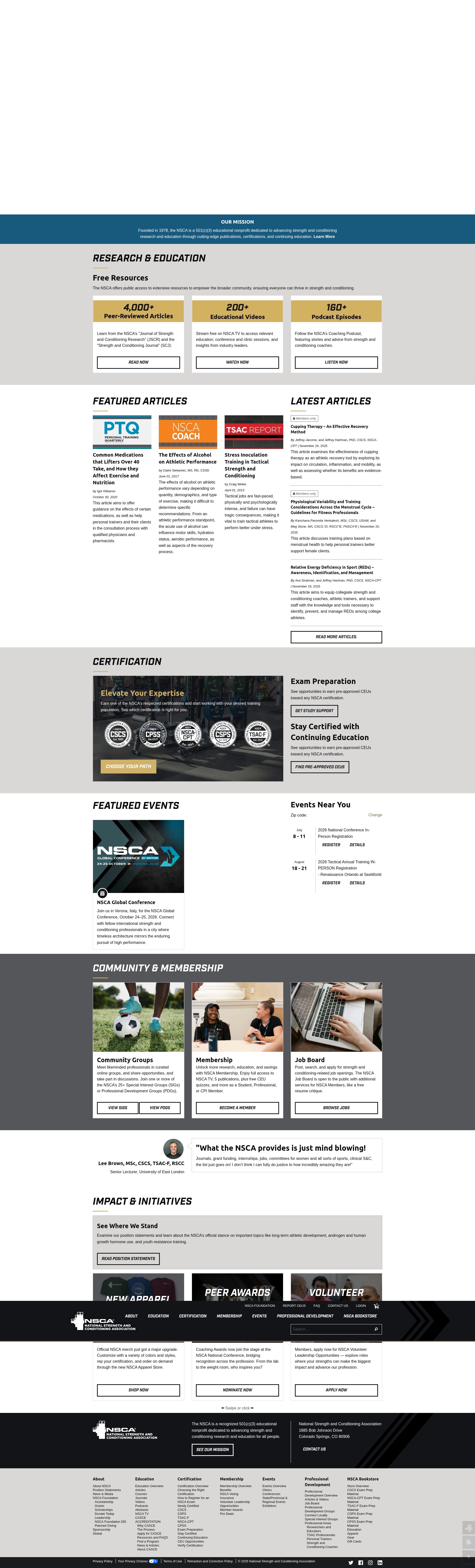 Screenshot of nsca.com